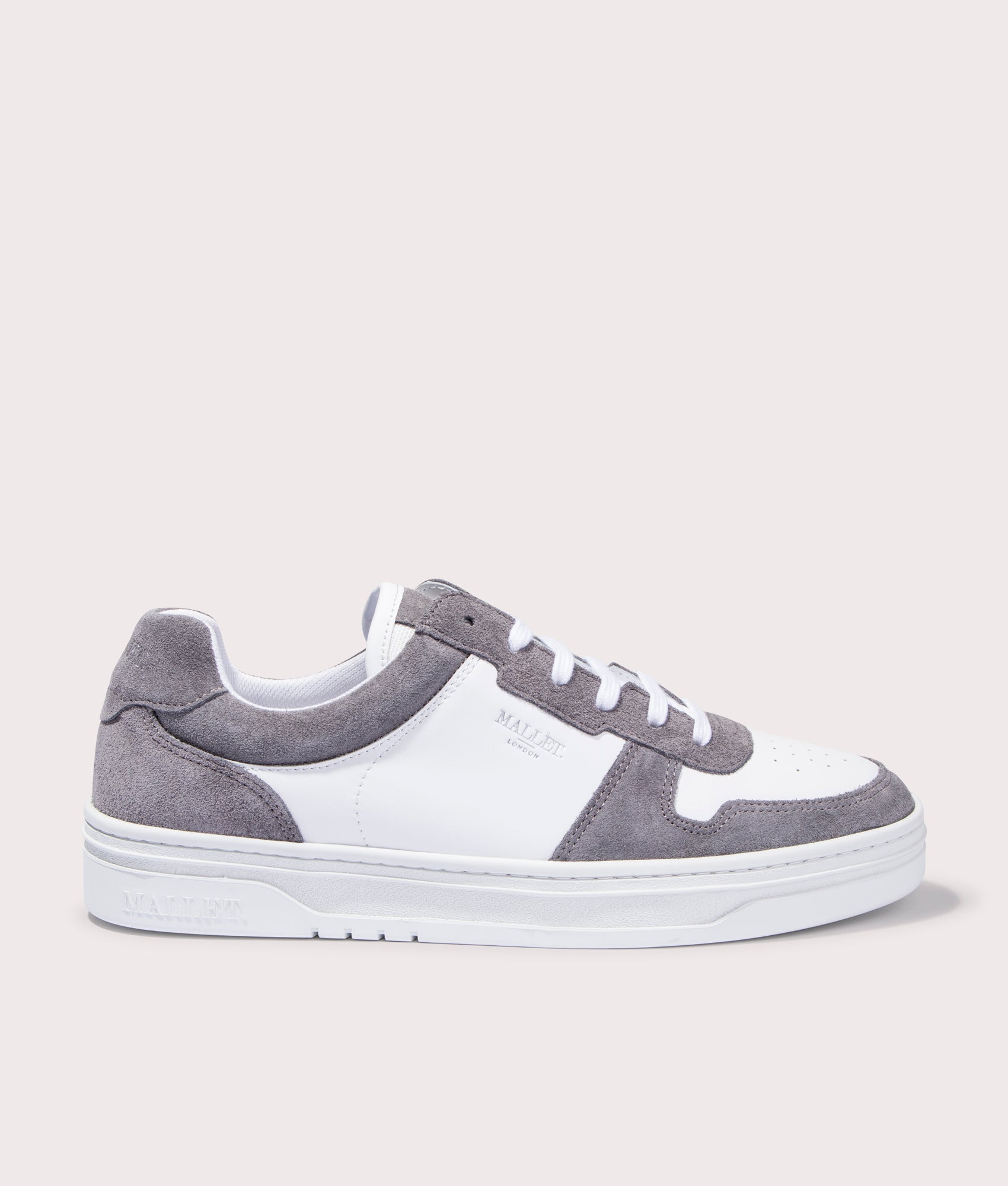 Mallet Mens Bentham Court Trainers - Colour: WHTSLT White Slate - Size: 7