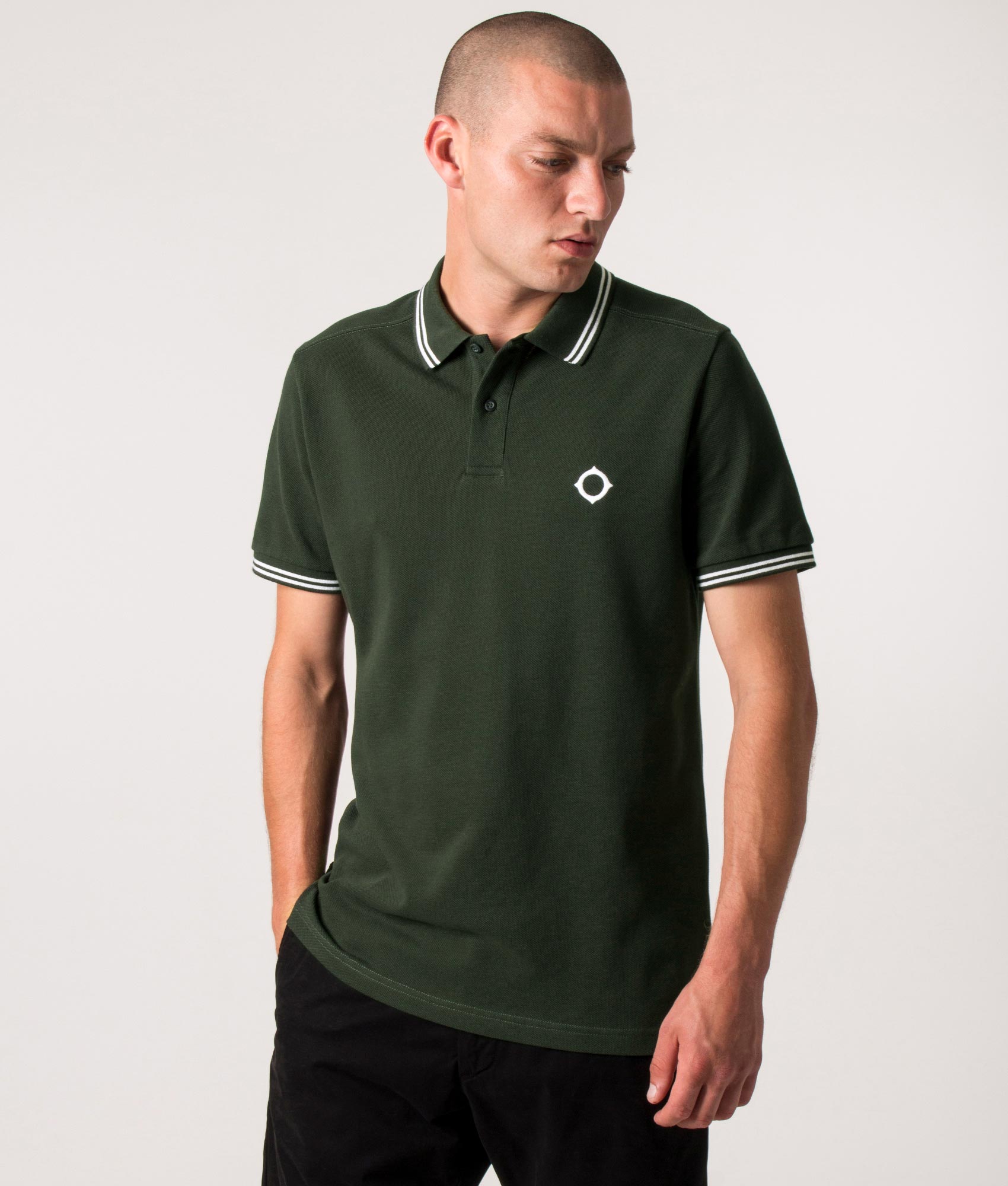 MA.Strum Mens Double Tipped Polo Shirt - Colour: M306 Oil Slick - Size: Large