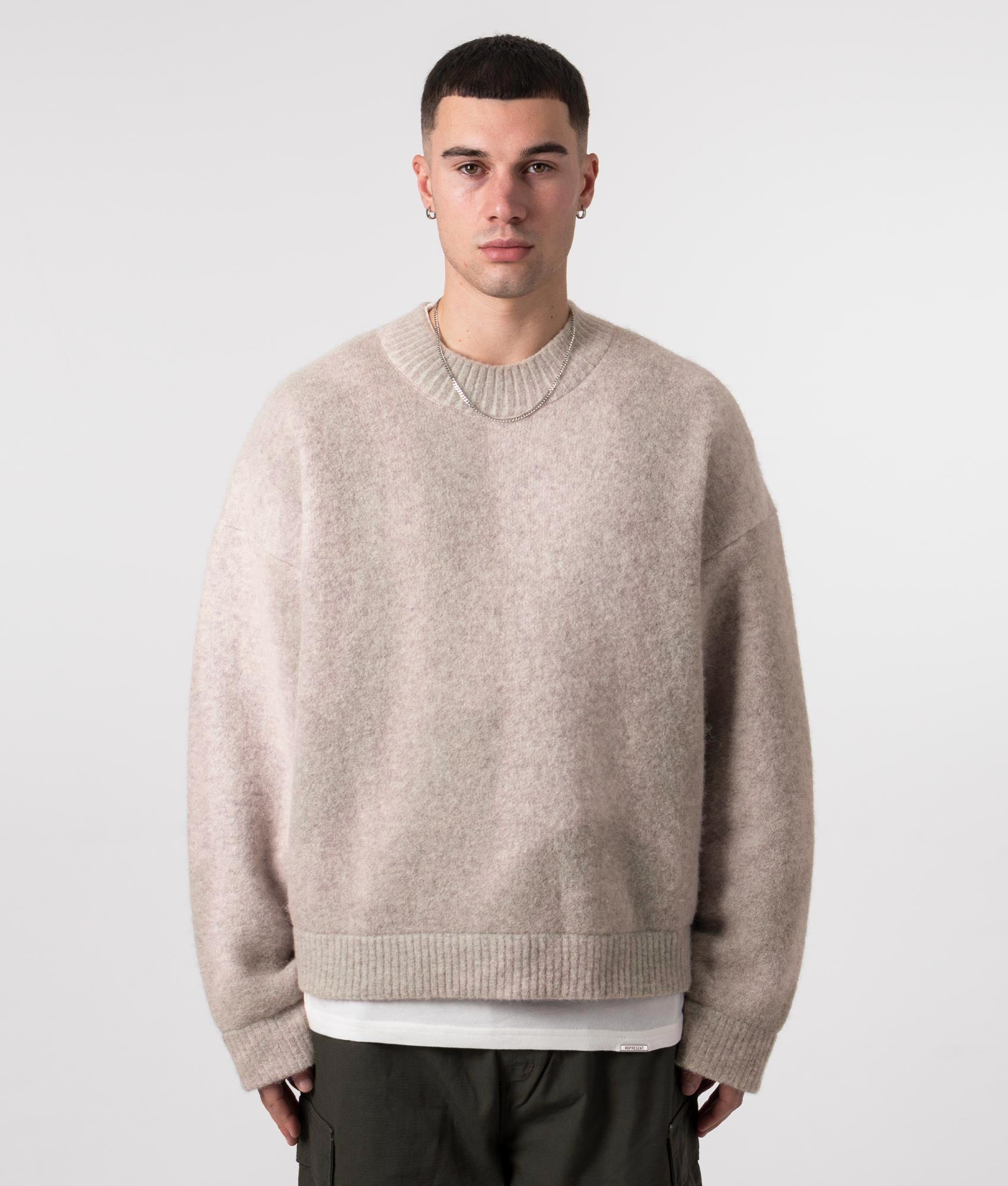Represent Mens Sprayed Horizons Jumper - Colour: 431 Washed Taupe - Size: XL