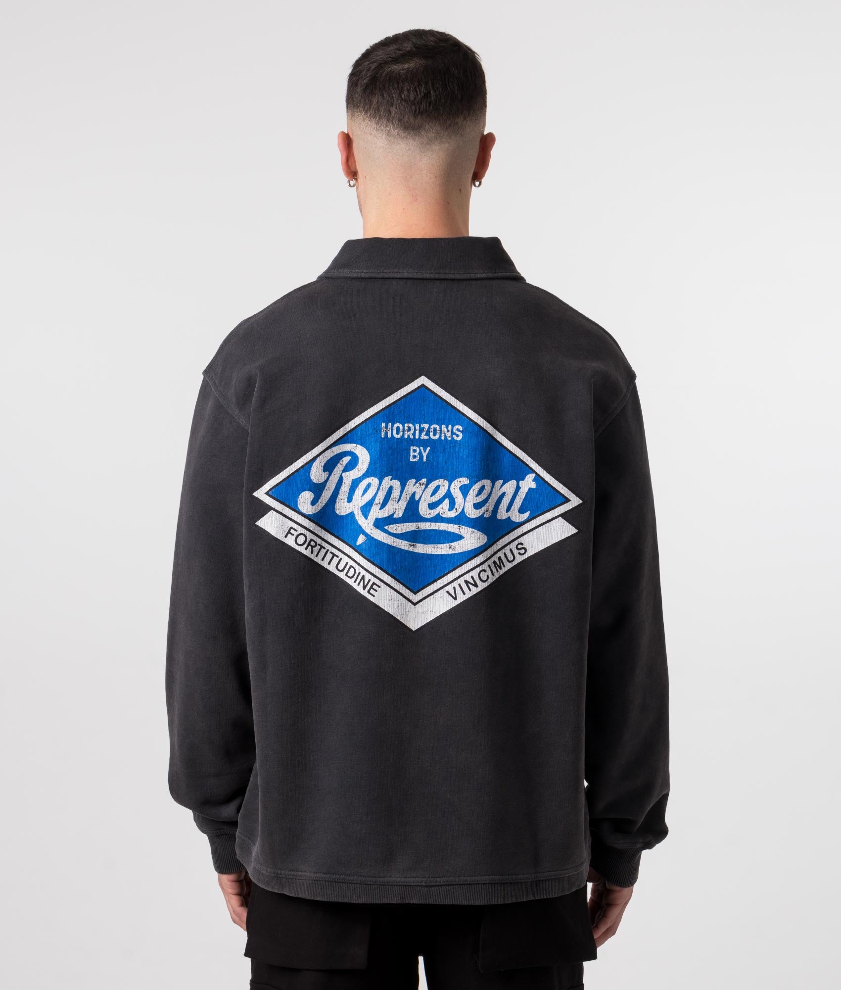 Represent Mens Classic Parts Quarter Zip Sweatshirt - Colour: 444 Aged Black - Size: Large