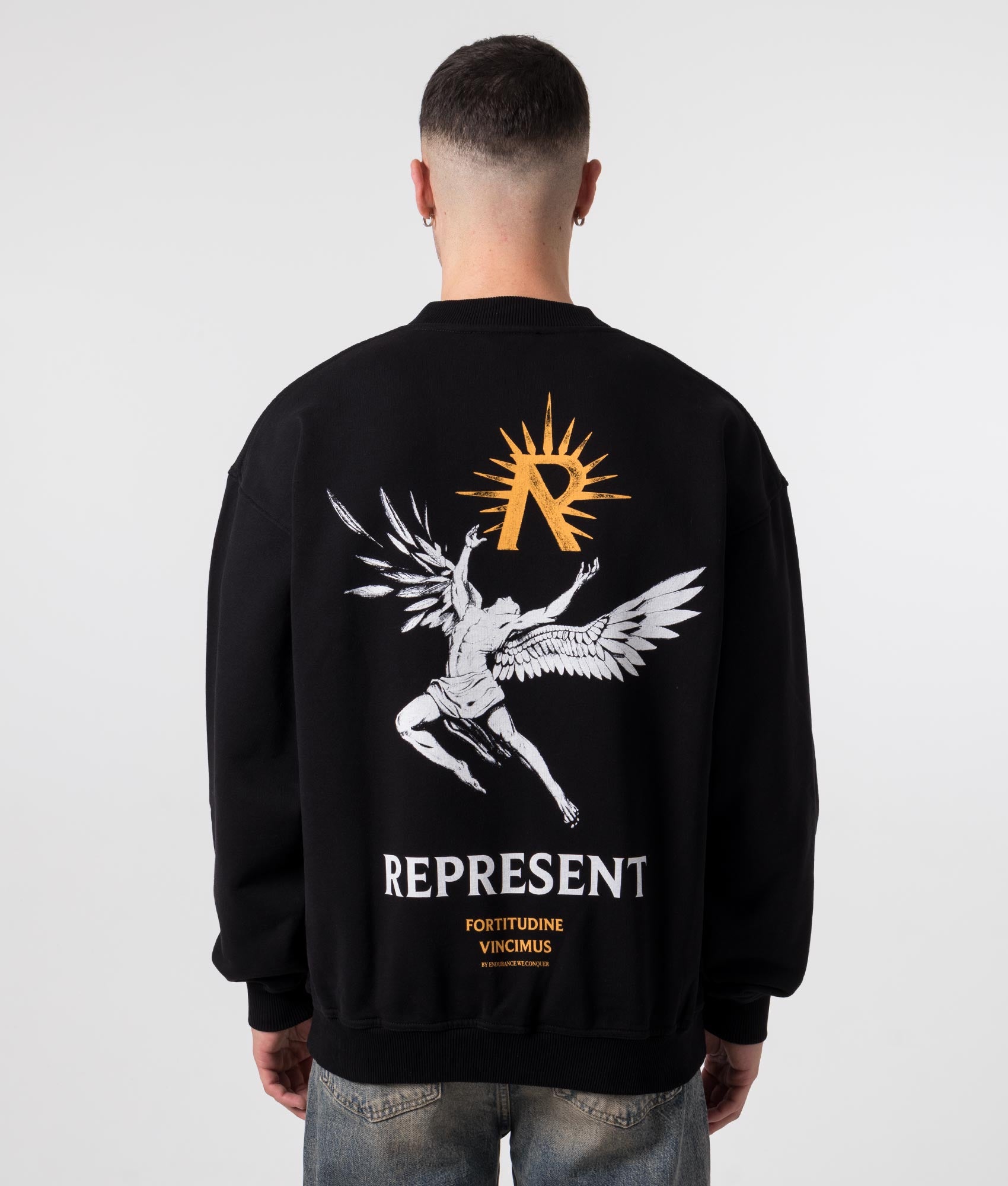 Represent Mens Icarus Sweatshirt - Colour: 01 Jet Black - Size: Large