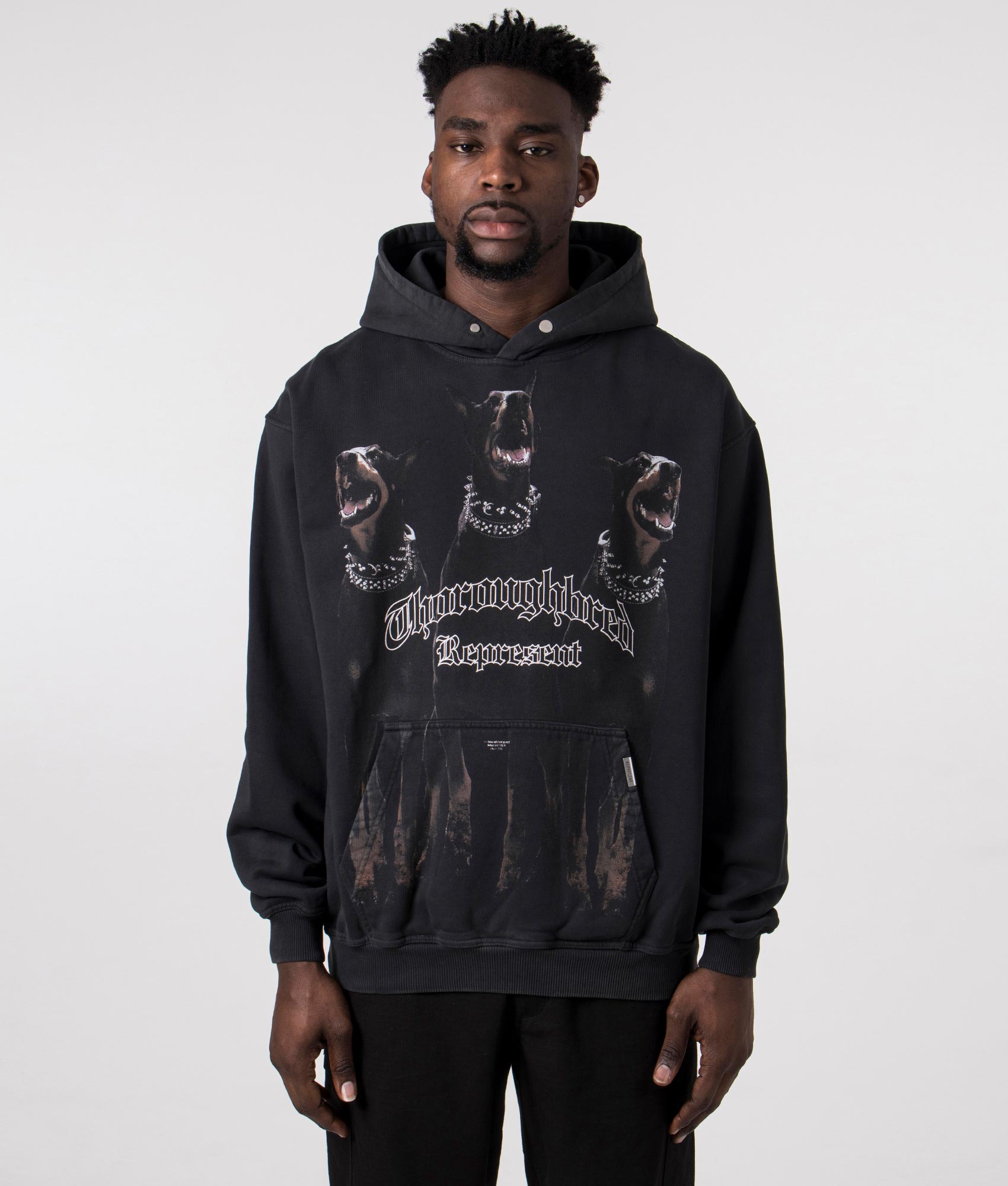 Represent Mens Thoroughbred Hoodie - Colour: 03 Vintage Black - Size: XS