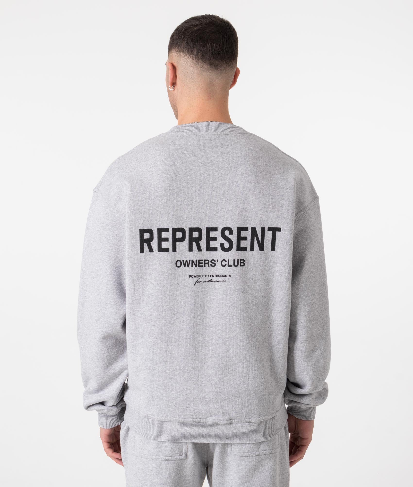 Represent Mens Represent Owners Club Sweatshirt - Colour: 302 Ash Grey/Black - Size: XL