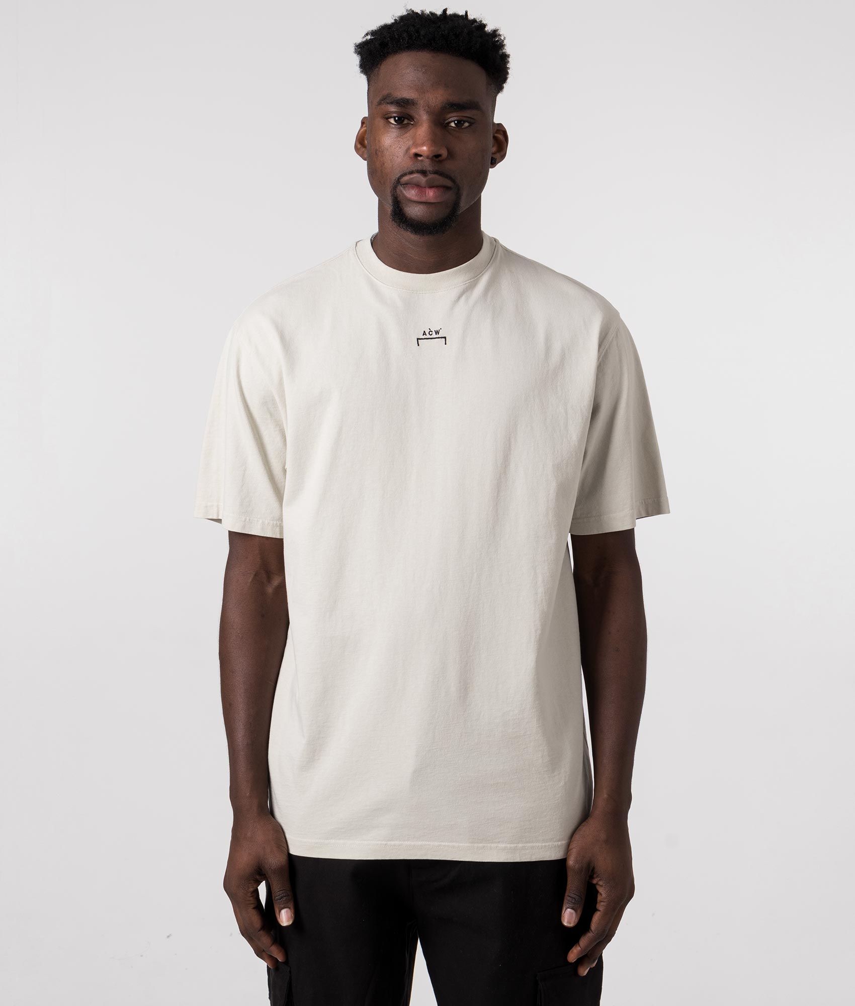 A-COLD-WALL* Mens Relaxed Fit Essential T-Shirt - Colour: Bone - Size: Small