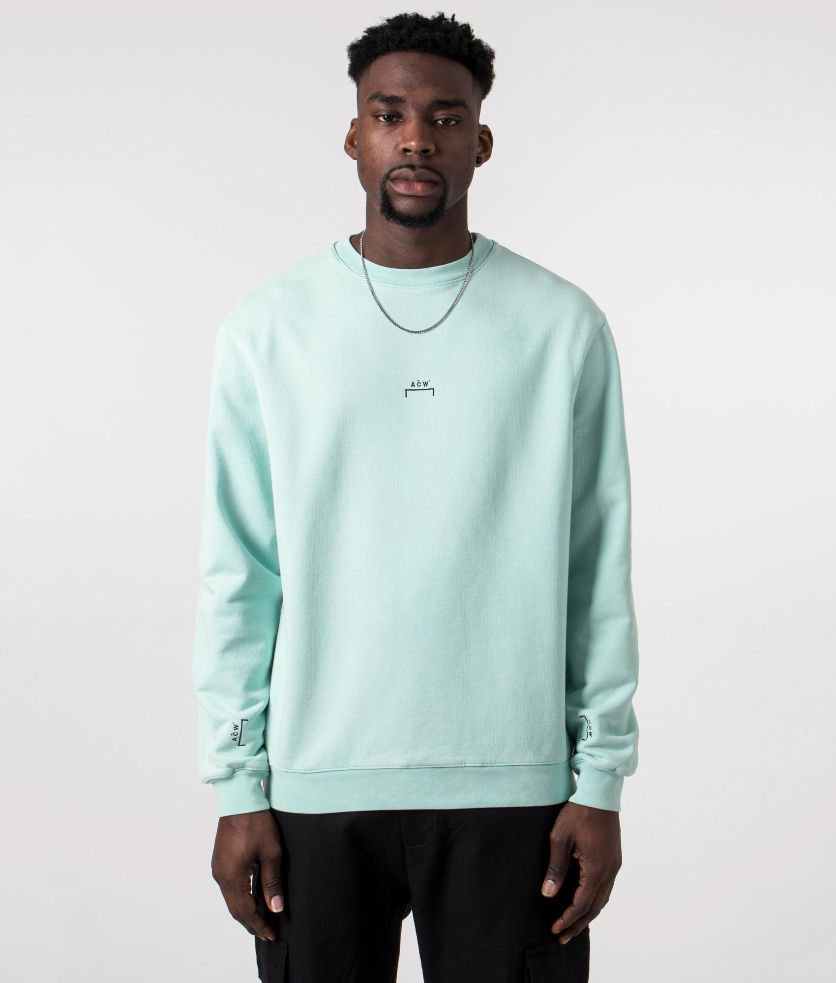 A-COLD-WALL* Mens Relaxed Fit Essential Sweatshirt - Colour: Faded Turquoise - Size: Large