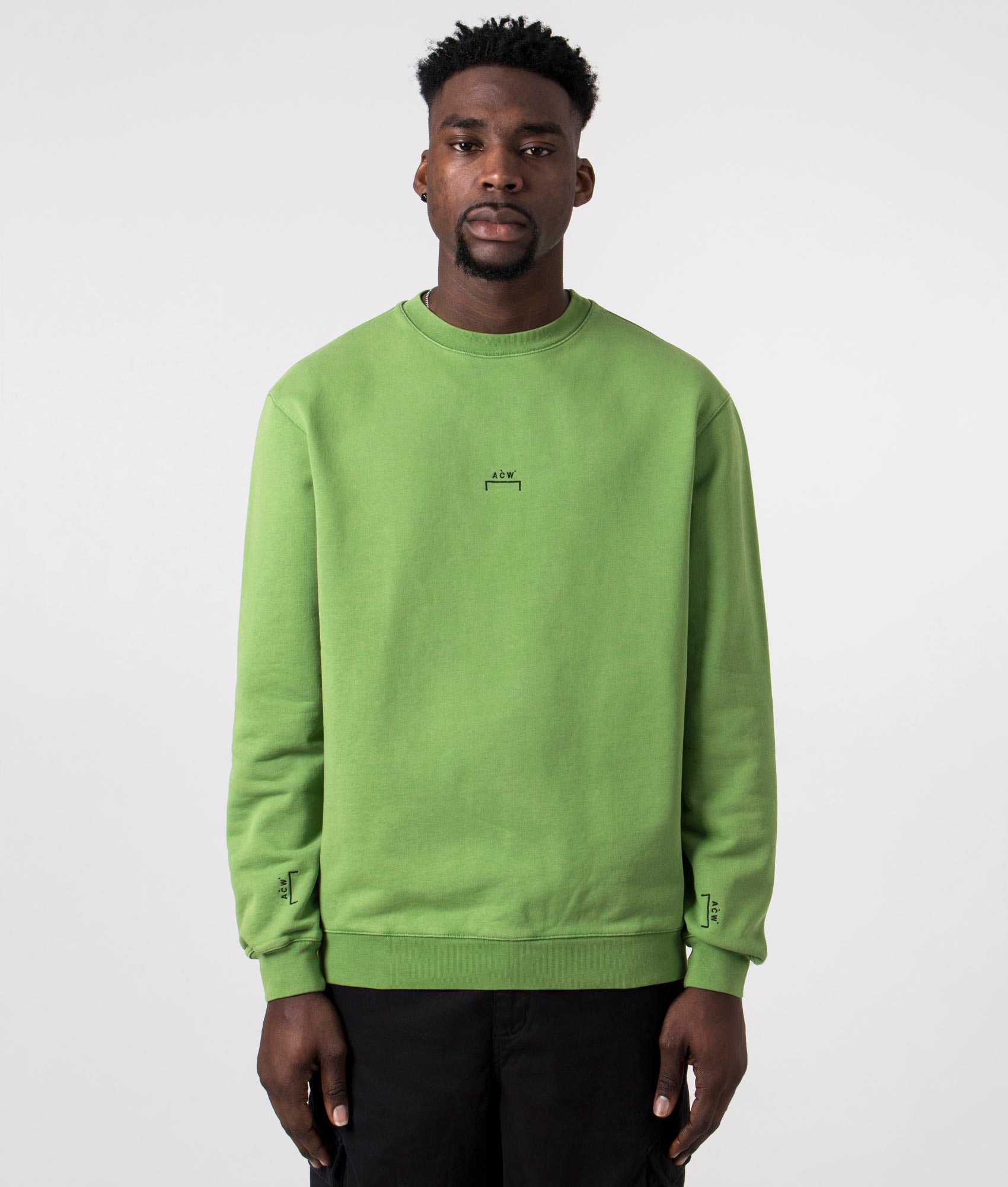 A-COLD-WALL* Mens Relaxed Fit Essential Sweatshirt - Colour: Volt Green - Size: Small