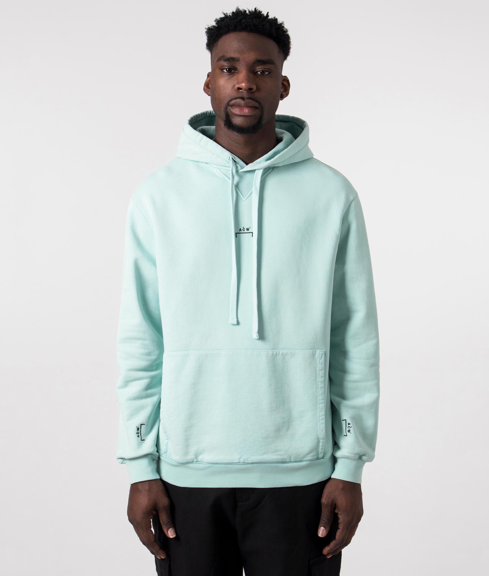 A-COLD-WALL* Mens Relaxed Fit Essential Hoodie - Colour: Faded Turquoise - Size: Large