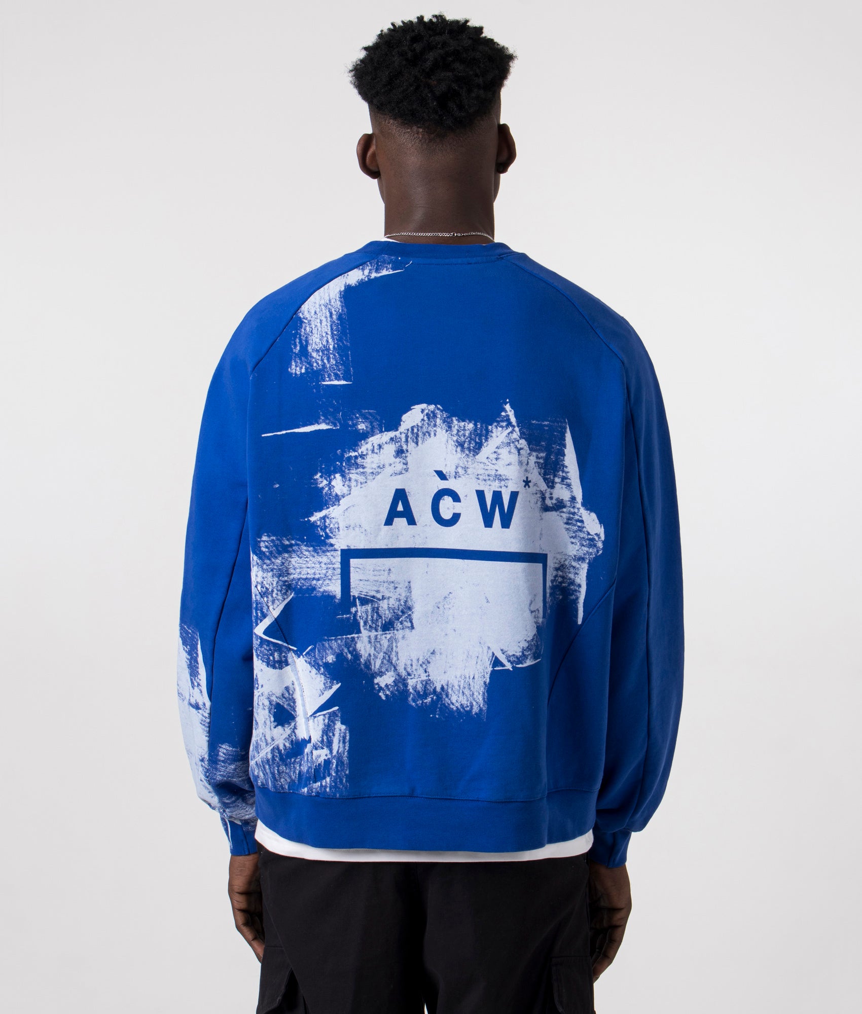 A-COLD-WALL* Mens Relaxed Fit Brushstroke Sweatshirt - Colour: Volt Blue - Size: Large