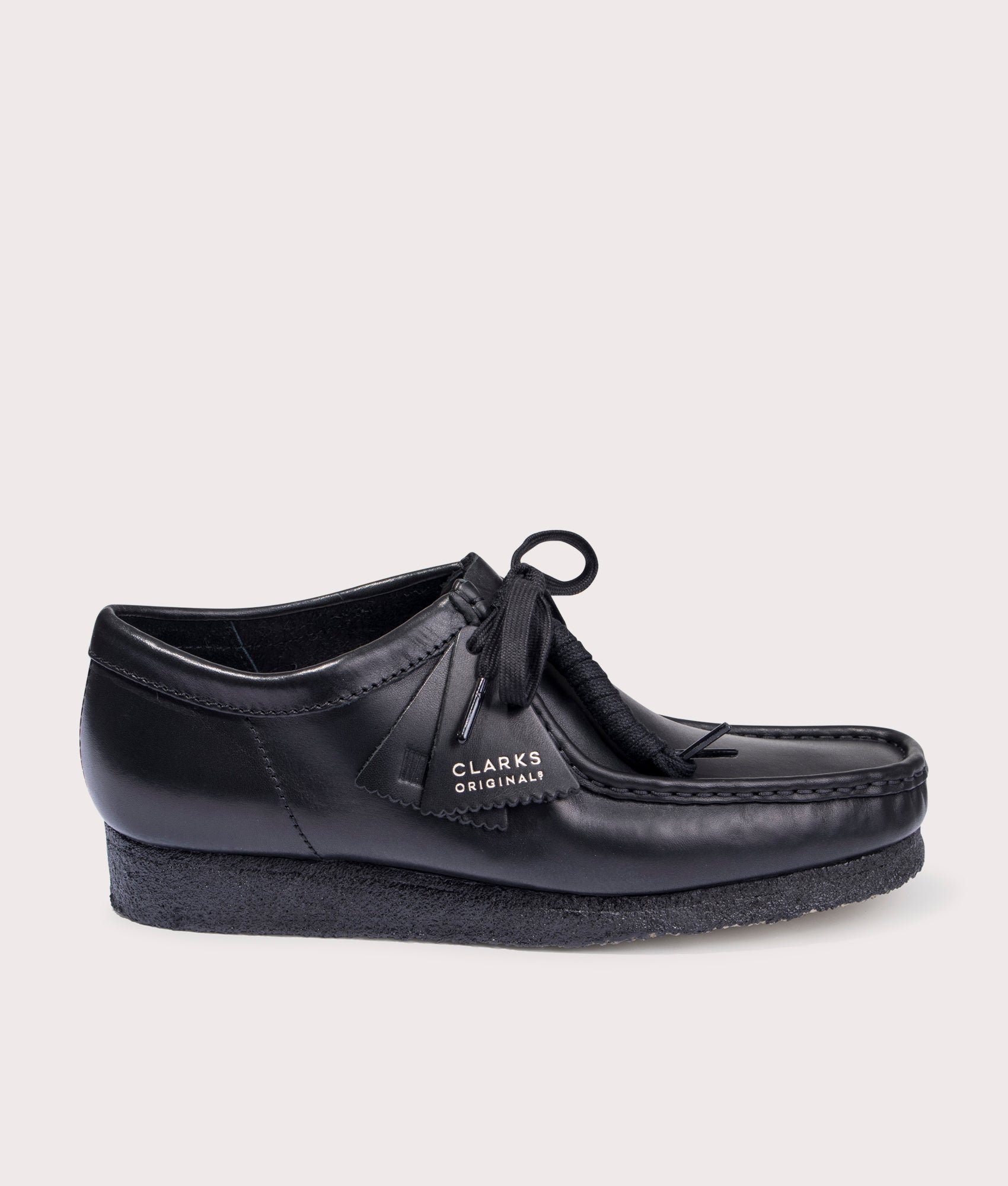 Clarks Originals Mens Wallabee Leather Shoes - Colour: Black Leather - Size: 9