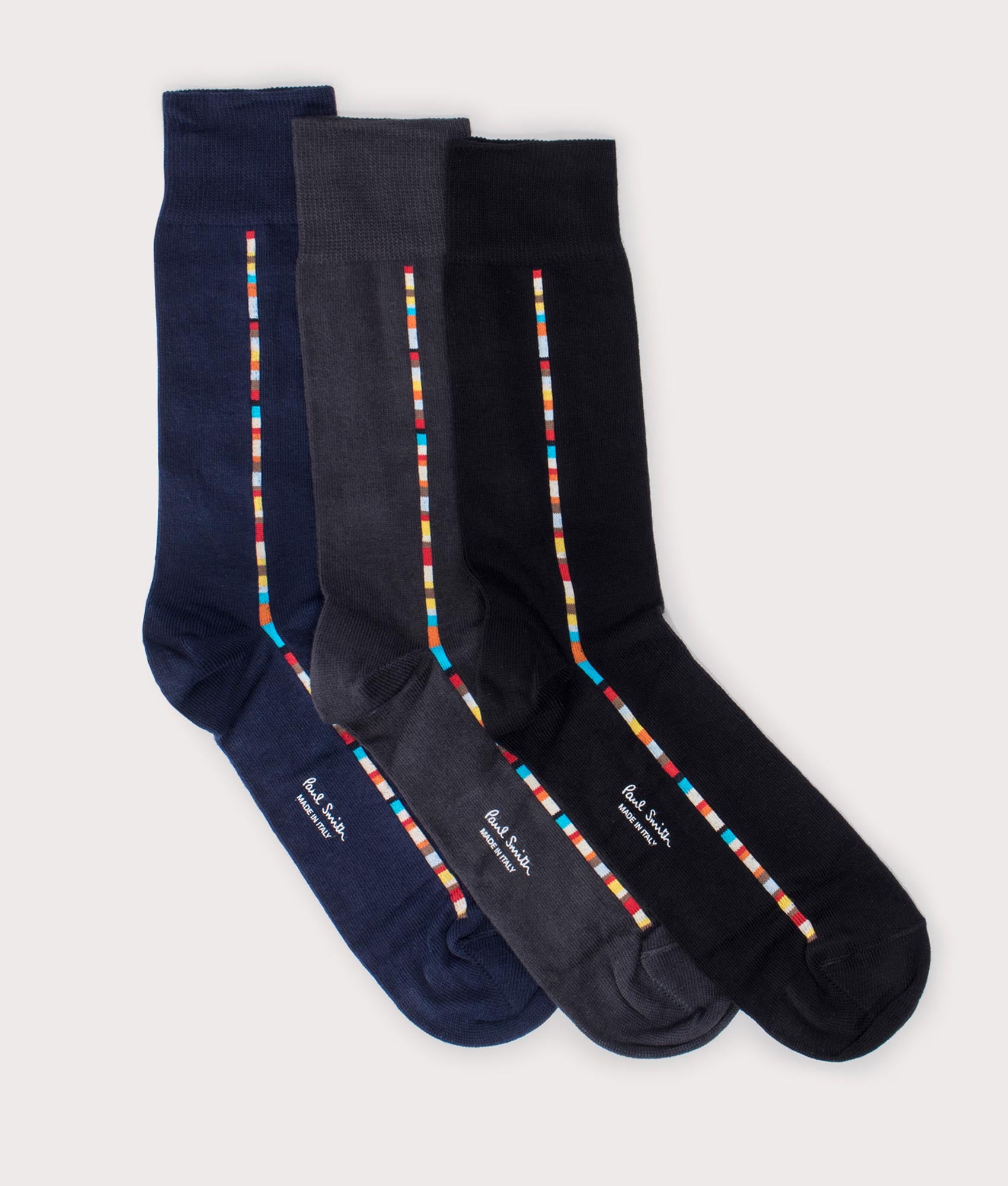 PS Paul Smith Mens Three Pack of Signature Stripe Vittore Socks - Colour: 1A Mixed Plate 1 - Size: O