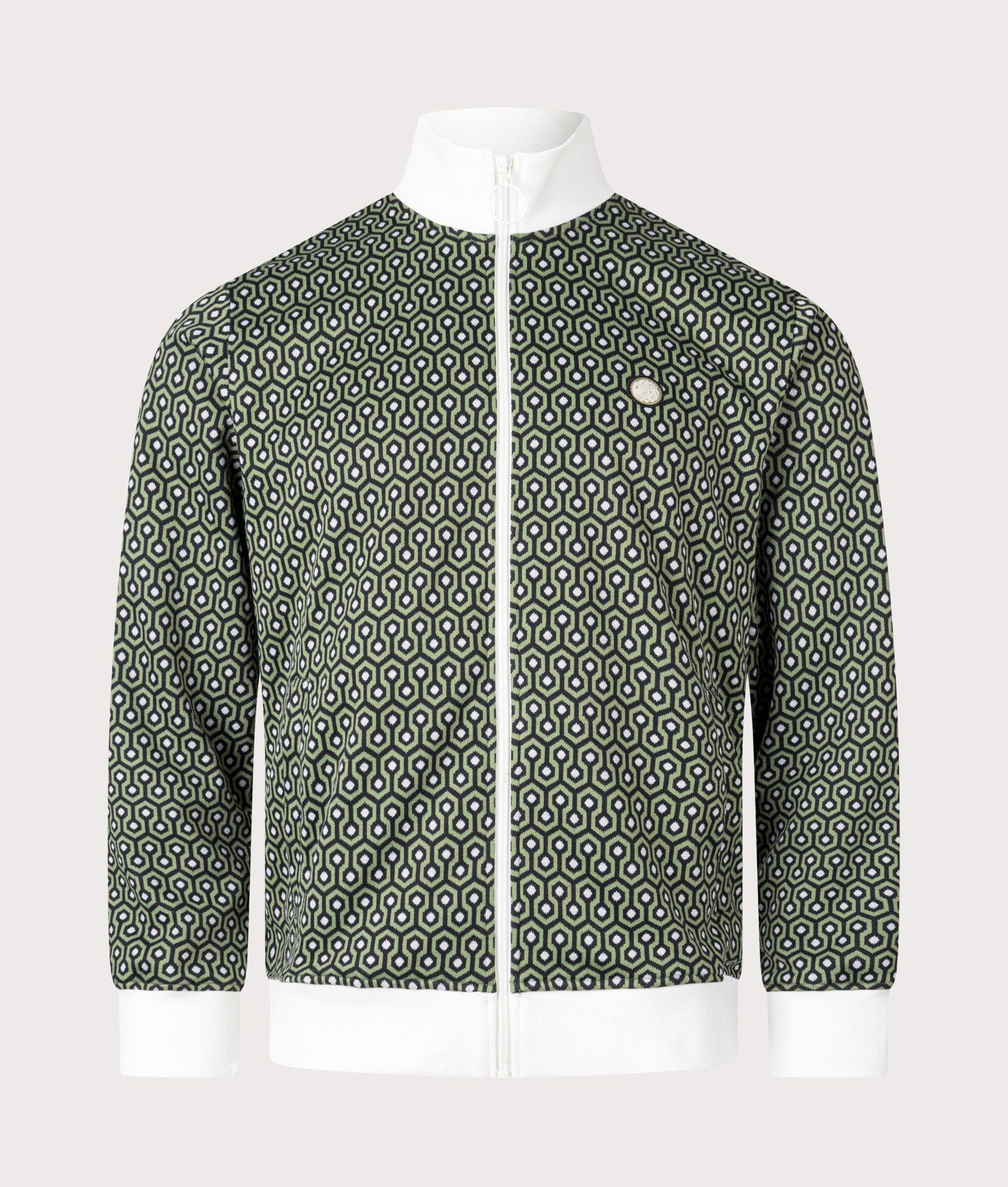 Pretty Green Mens Shining Geo Track Top - Colour: Green - Size: XL