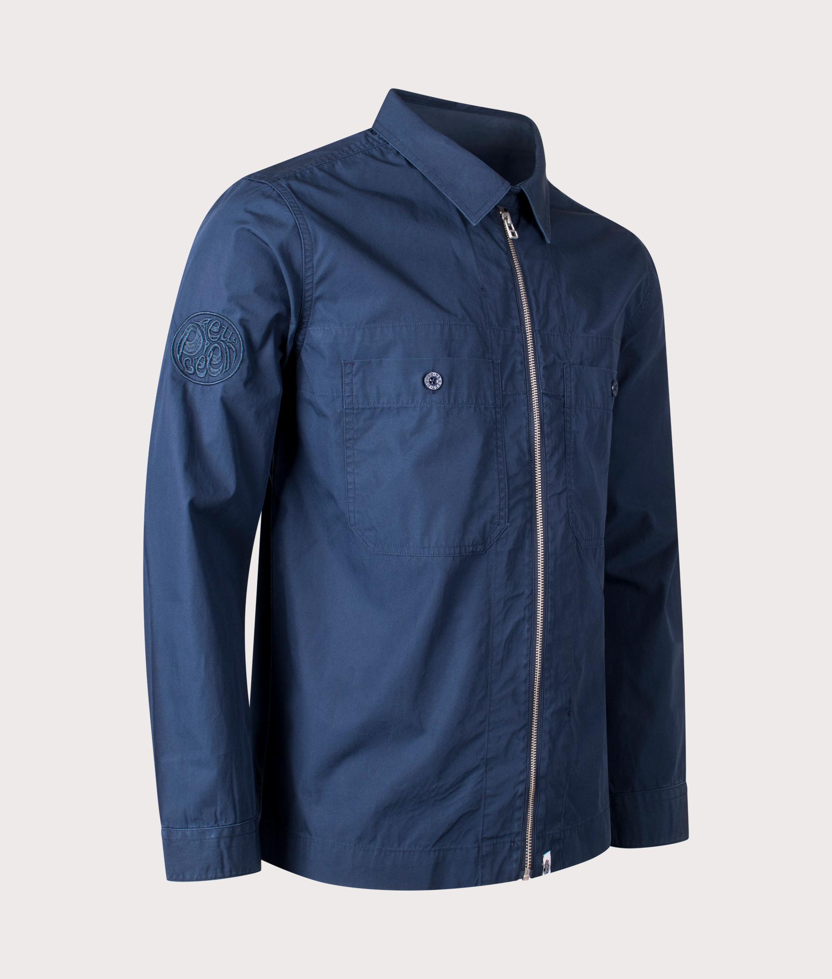 Pretty Green Mens Boston Overshirt - Colour: Navy - Size: XL