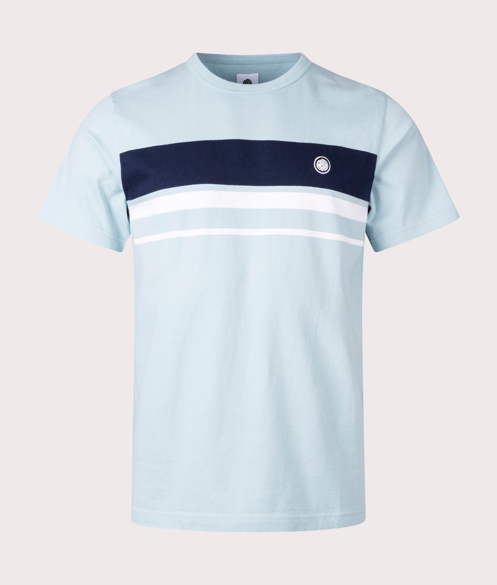 Pretty Green Mens Prestleigh Chest Stripe T-Shirt - Colour: Blue - Size: XXL