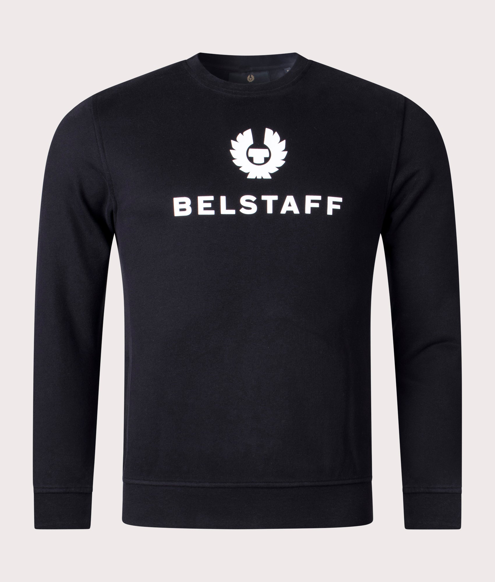 Belstaff Mens Belstaff Signature Crewneck Sweatshirt - Colour: Black / Off White - Size: Large