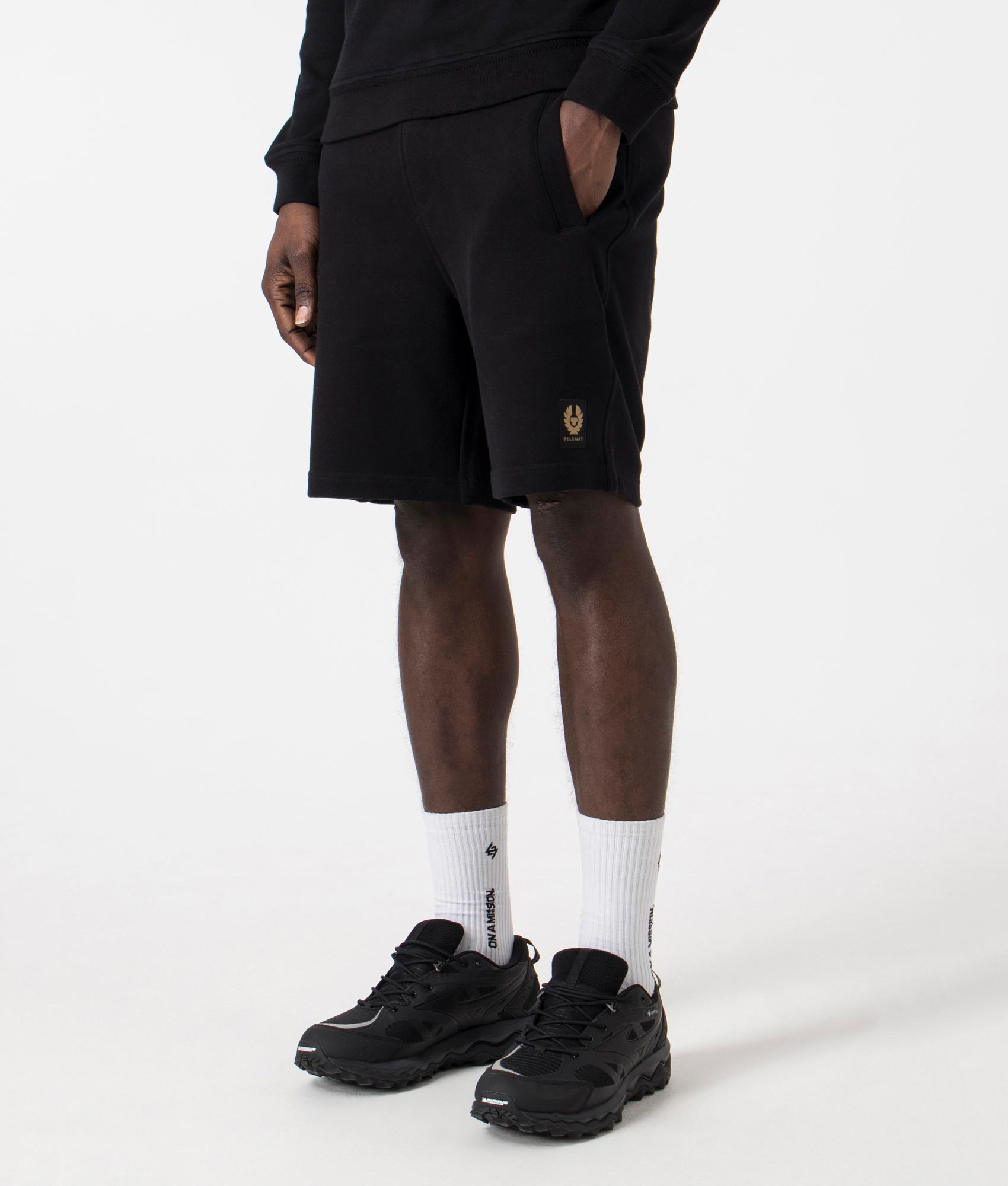 Belstaff Mens Belstaff Sweat Shorts - Colour: BLACK - Size: Medium