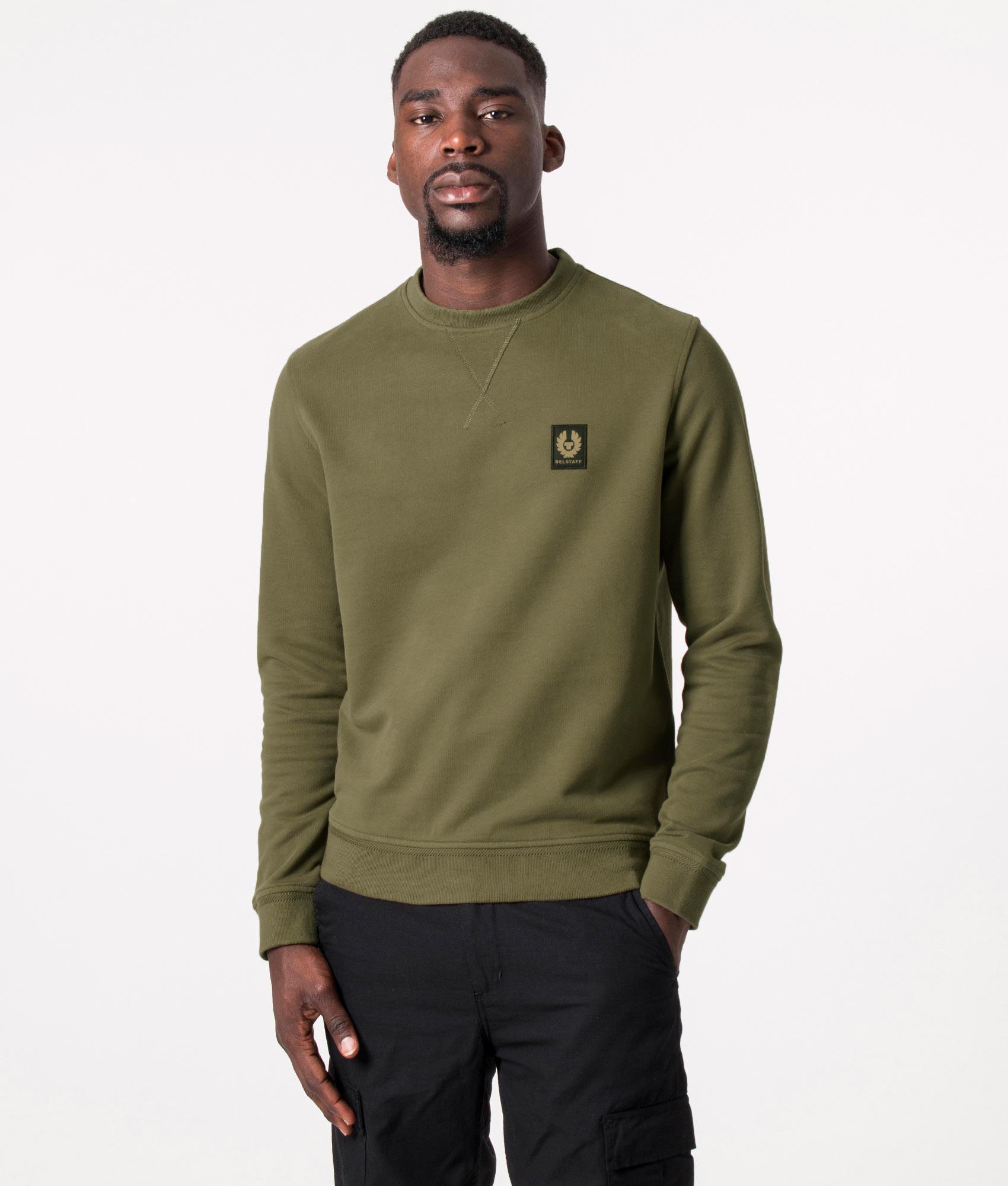 Belstaff Mens Belstaff Sweatshirt - Colour: True Olive - Size: XL