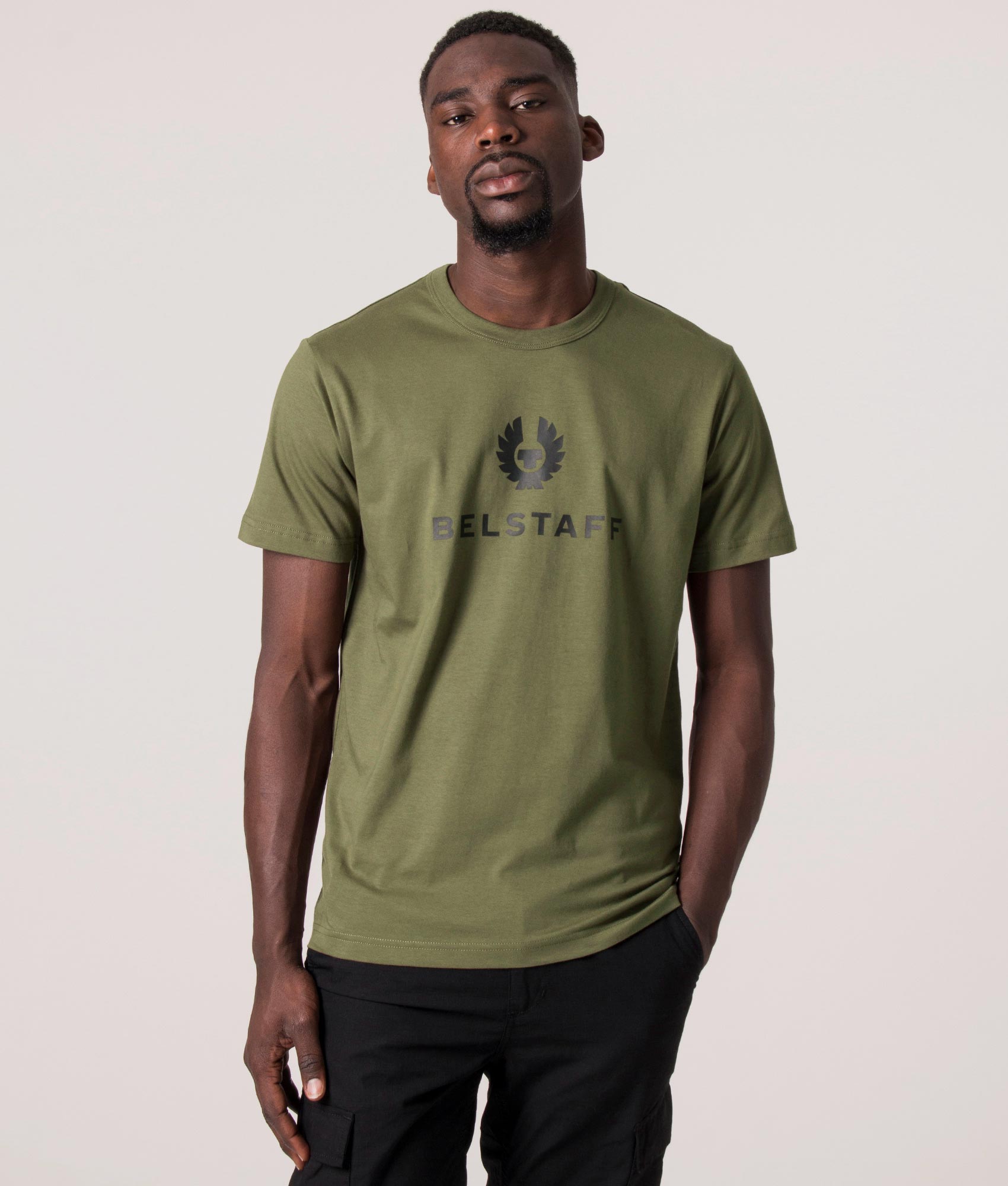 Belstaff Mens Belstaff Signature T-Shirt - Colour: True Olive - Size: Medium