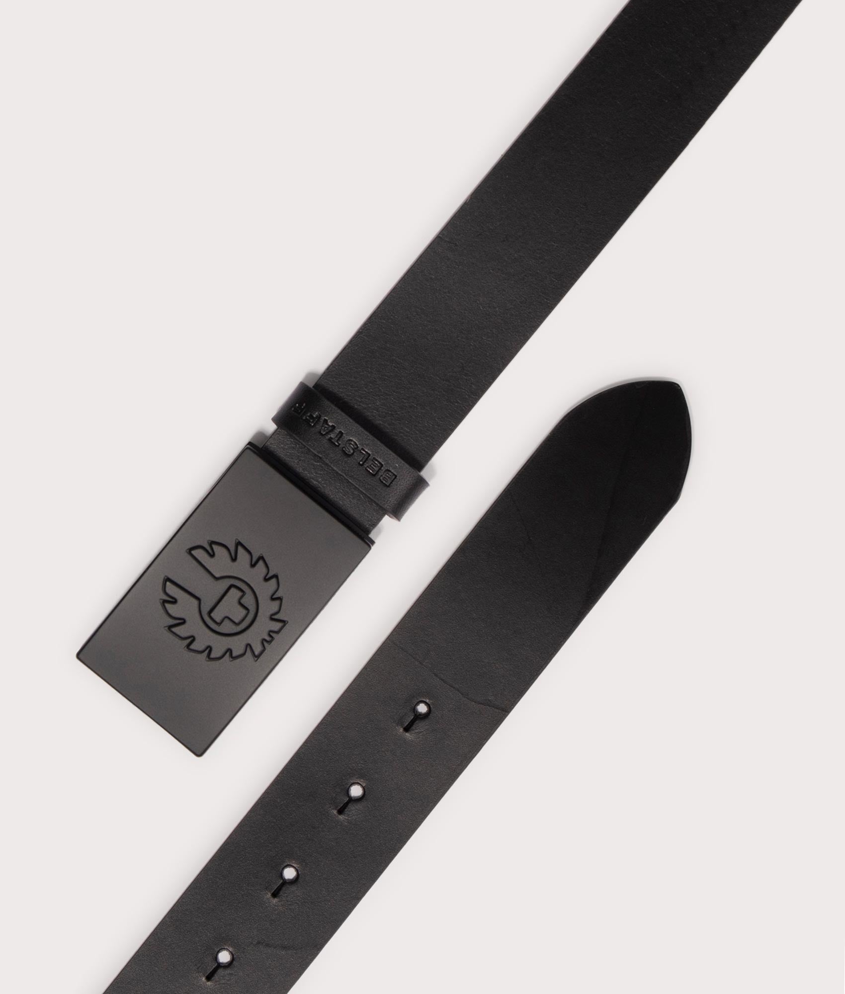 Belstaff Mens Phoenix Buckle Belt - Colour: Black / Black - Size: Medium