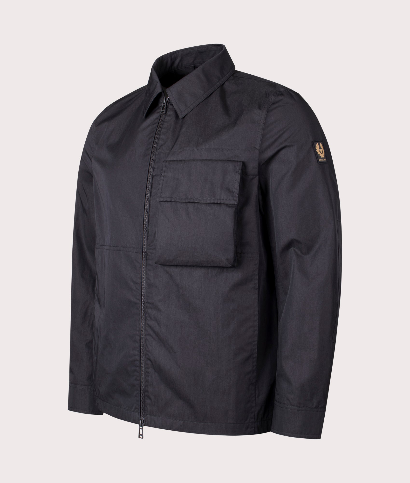 Belstaff Mens Runner Overshirt - Colour: BLACK - Size: XXL