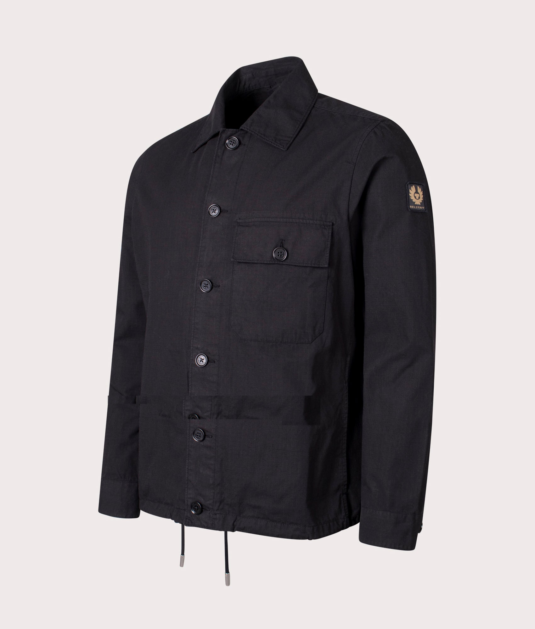 Belstaff Mens Gulley Overshirt - Colour: BLACK - Size: XXL