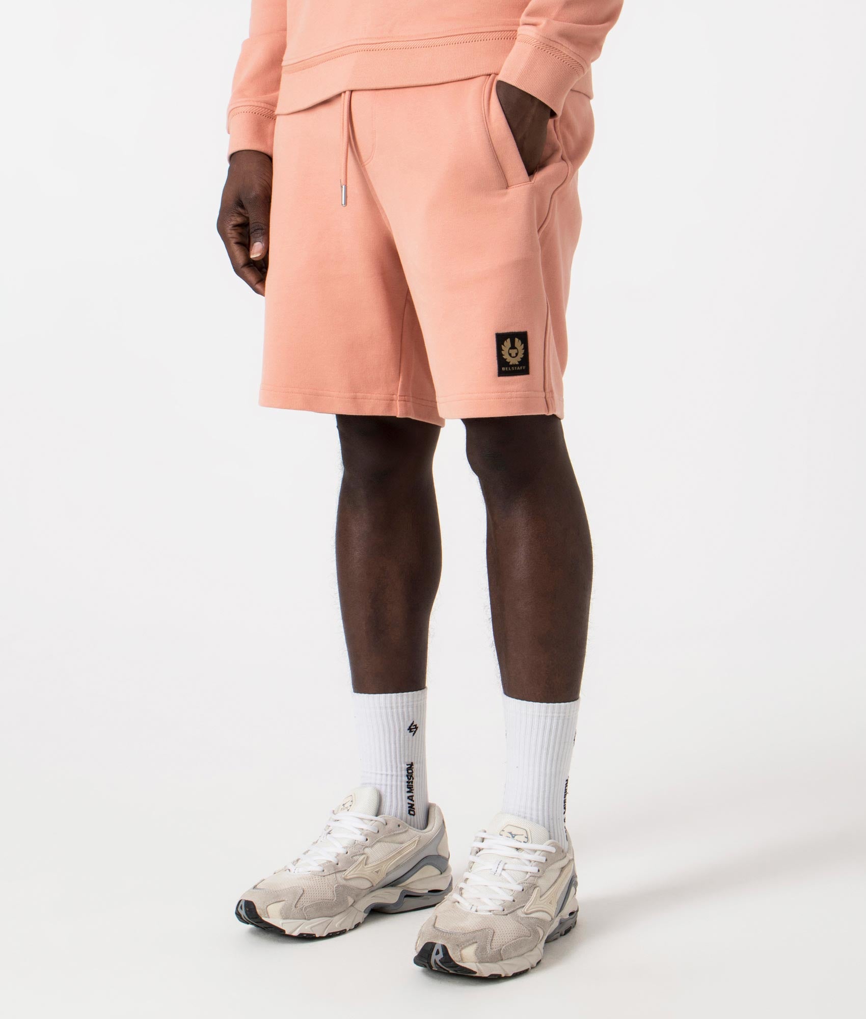 Belstaff Mens Belstaff Sweat Shorts - Colour: Rust Pink - Size: XL