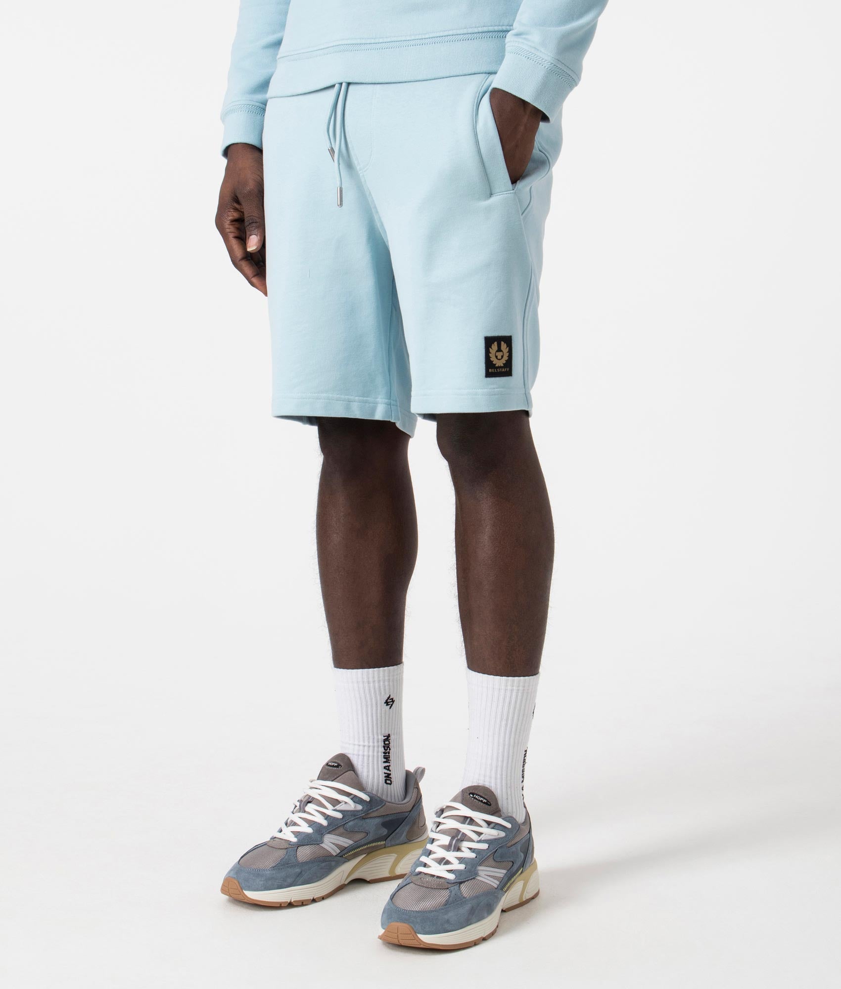 Belstaff Mens Belstaff Sweat Shorts - Colour: Skyline Blue - Size: XL