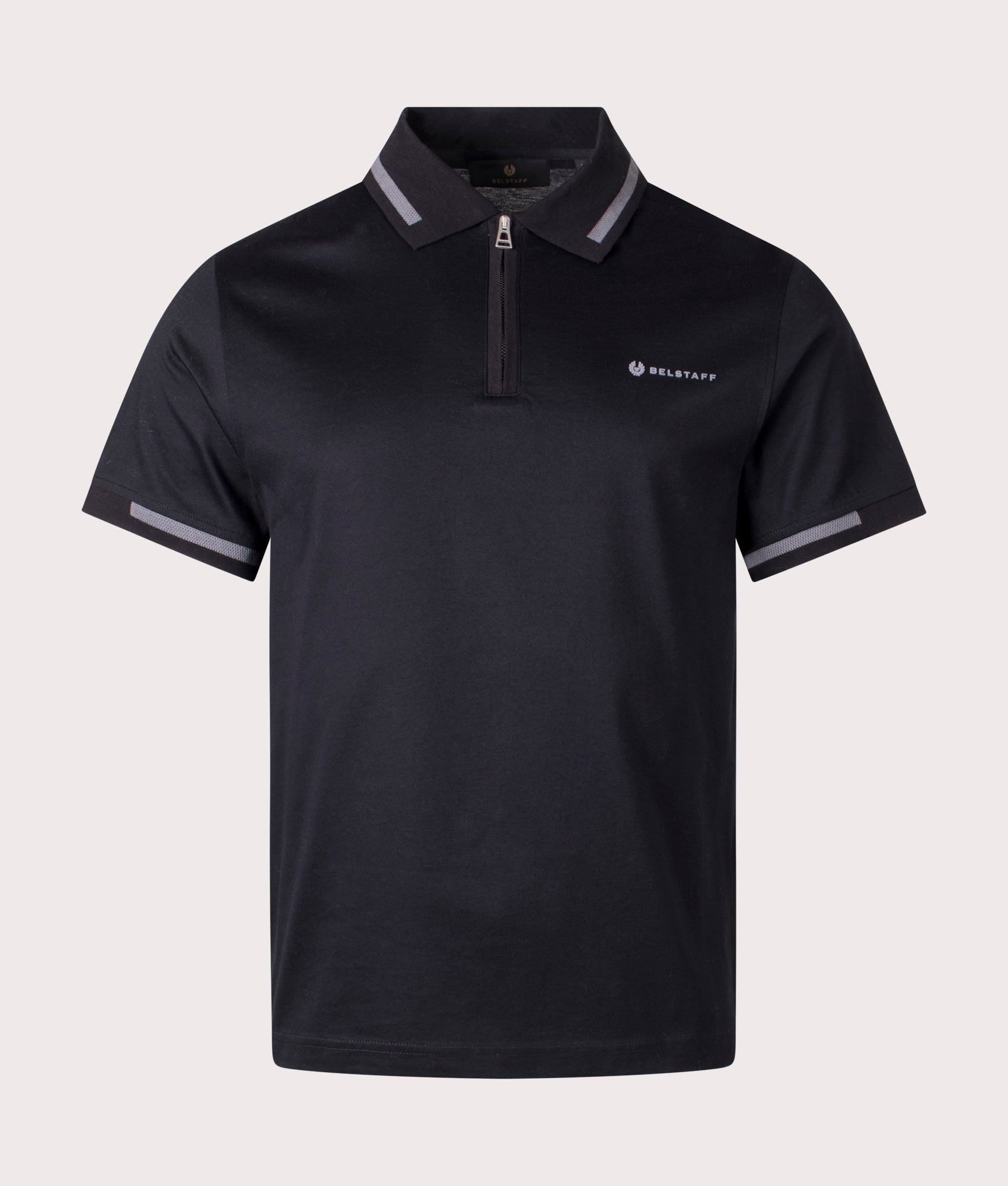 Belstaff Mens Graph Zip Polo Shirt - Colour: BLACK - Size: XL