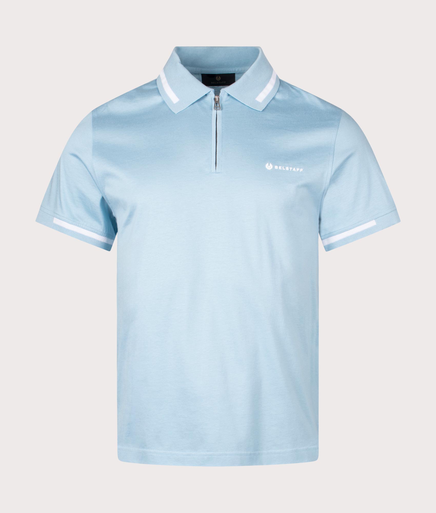 Belstaff Mens Graph Zip Polo Shirt - Colour: Skyline Blue - Size: Medium