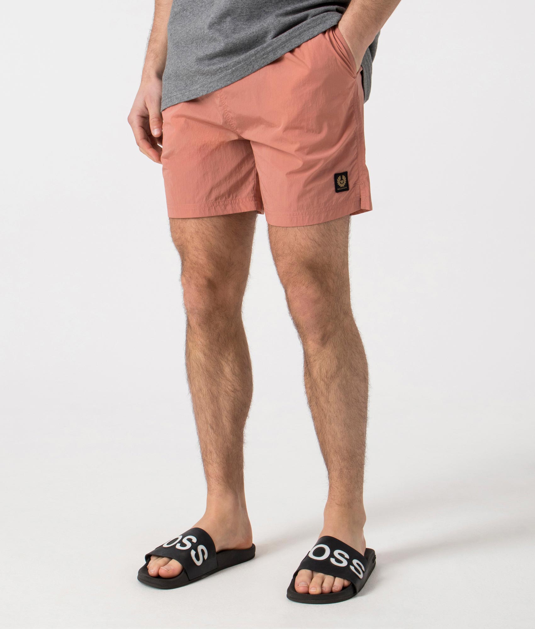 Belstaff Mens Clipper Swim Shorts - Colour: Rust Pink - Size: XL