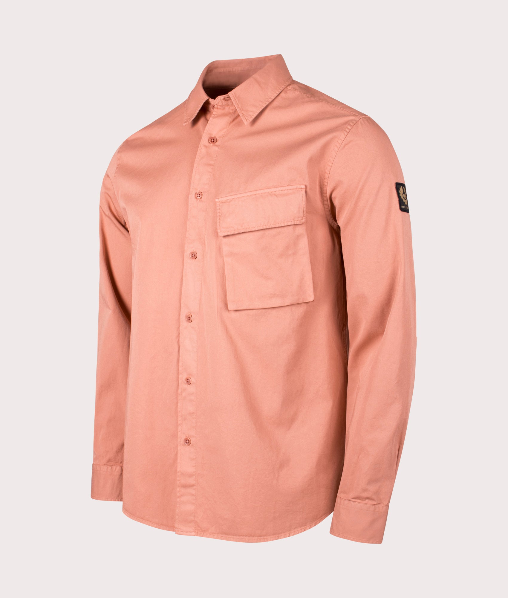 Belstaff Mens Scale Shirt - Colour: Rust Pink - Size: XXL
