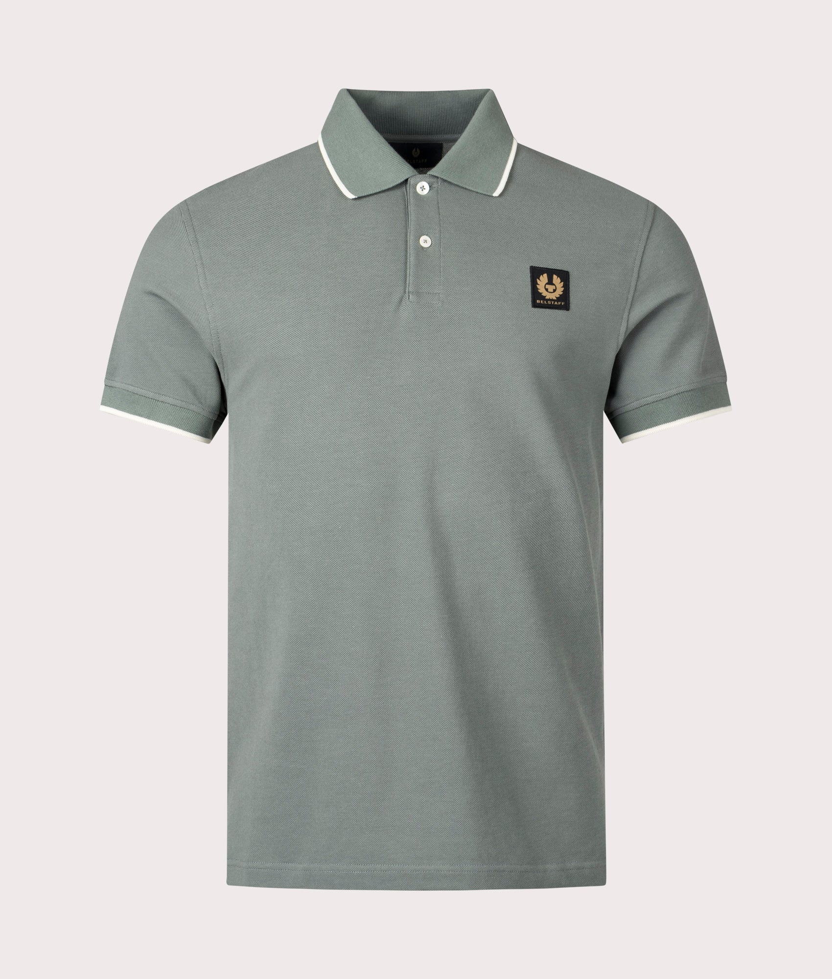 Belstaff Mens Tipped Polo Shirt - Colour: Mineral Green - Size: Large