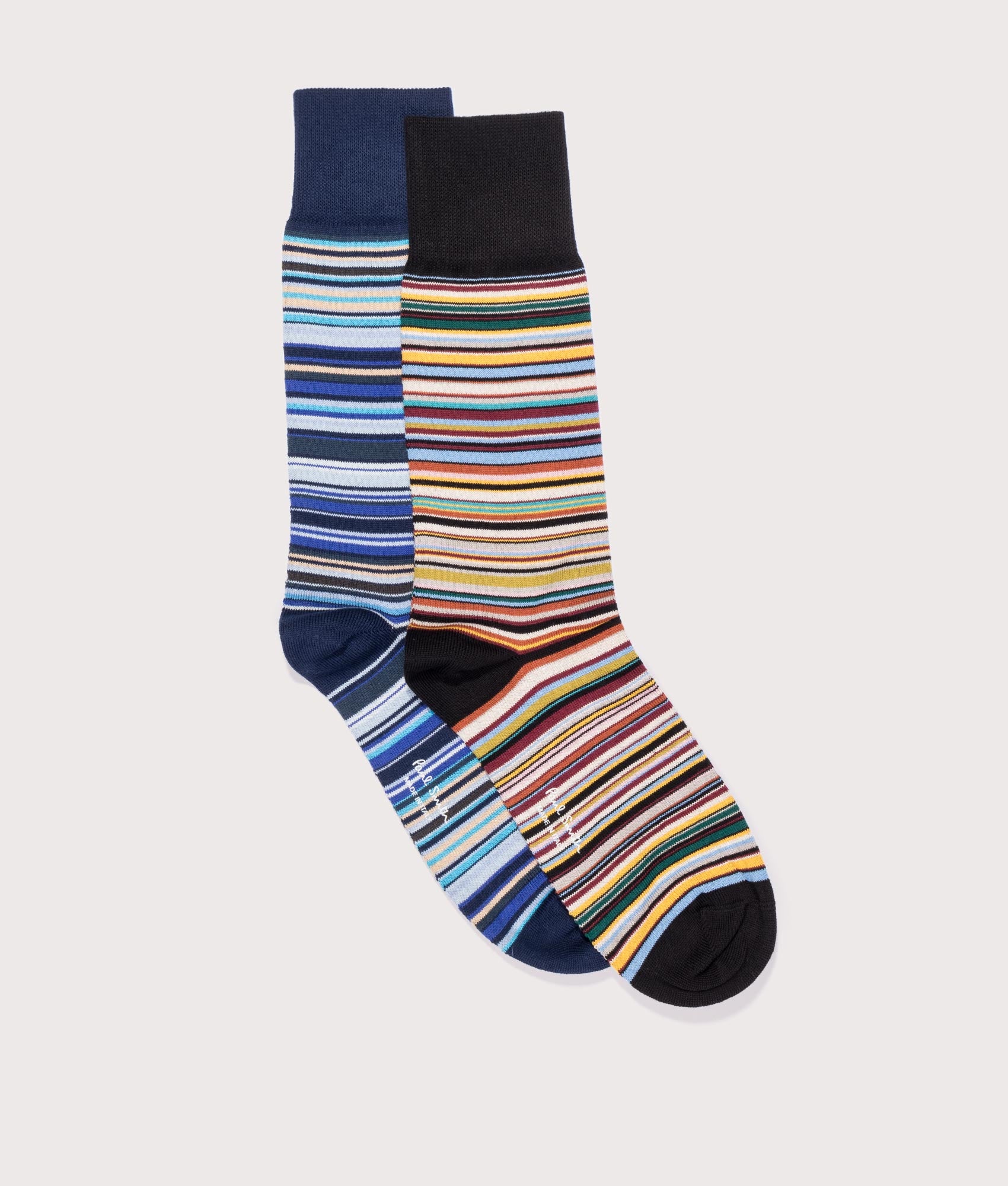 PS Paul Smith Mens Two Pack Signature Stripe Socks - Colour: 3B Mixed Plate 3 - Size: One Size