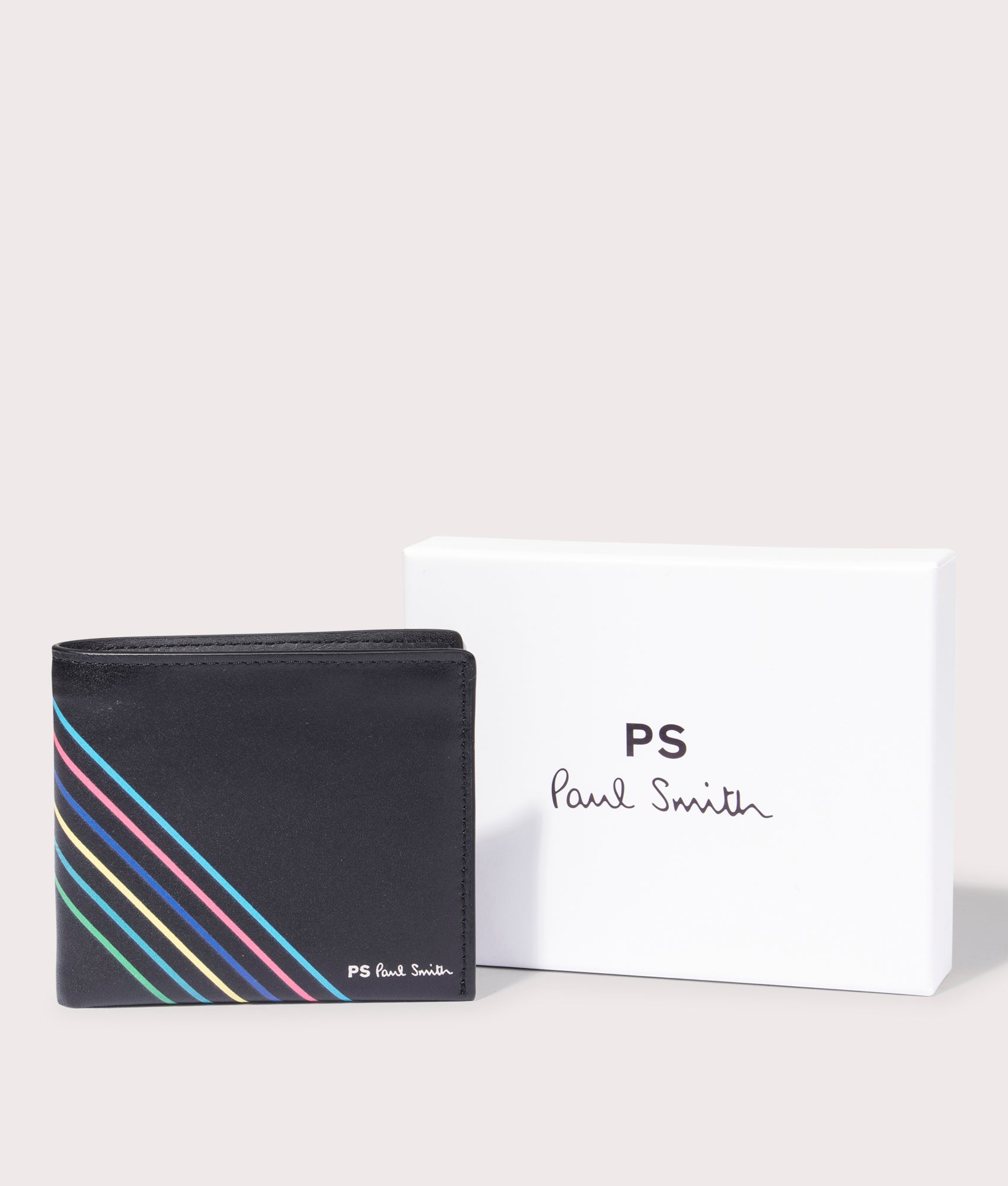 PS Paul Smith Mens Leather 'Sports Stripe' Billfold Wallet - Colour: 79 Black - Size: One 