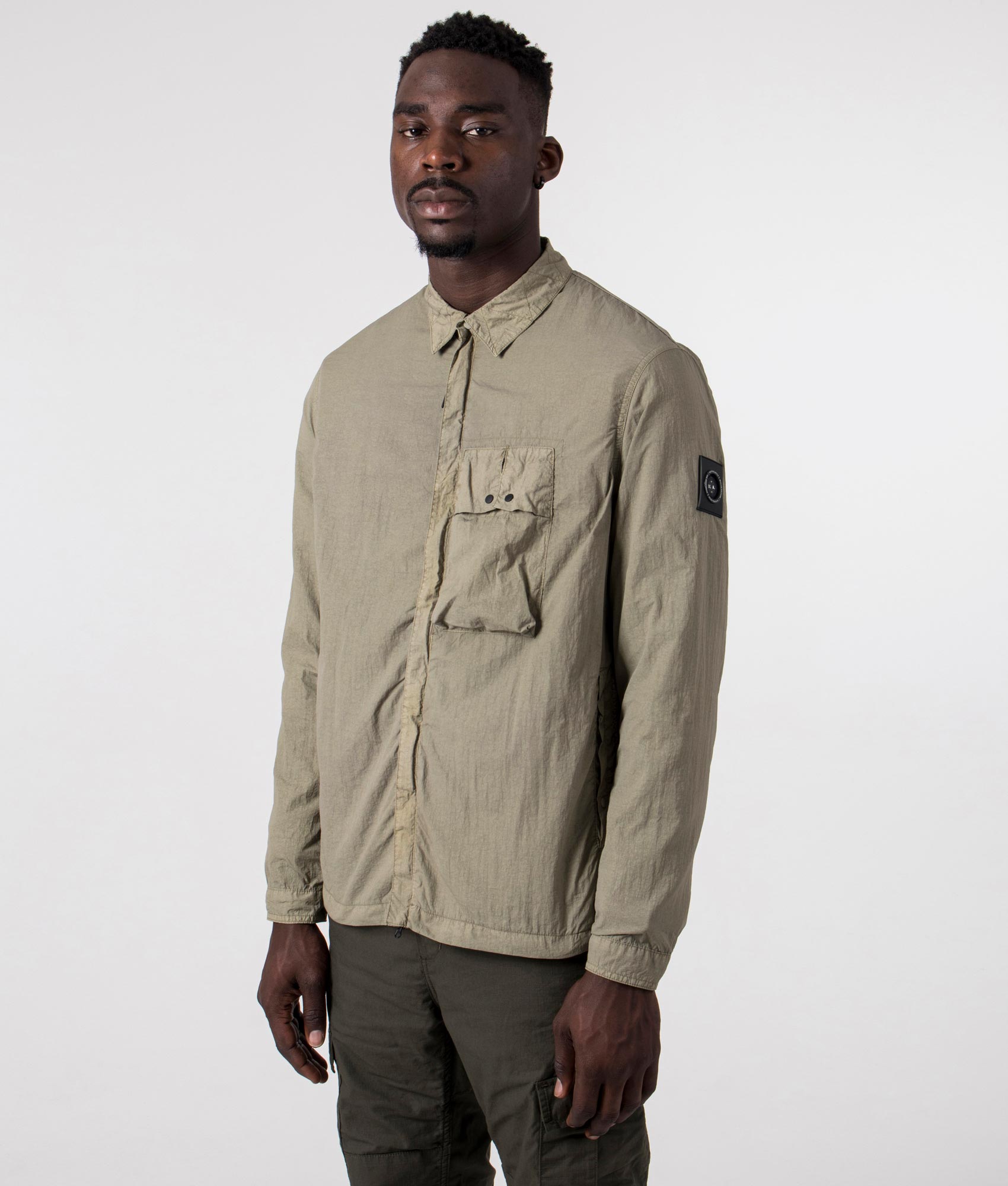 Marshall Artist Mens Patina Overshirt - Colour: 043 Stone - Size: XL