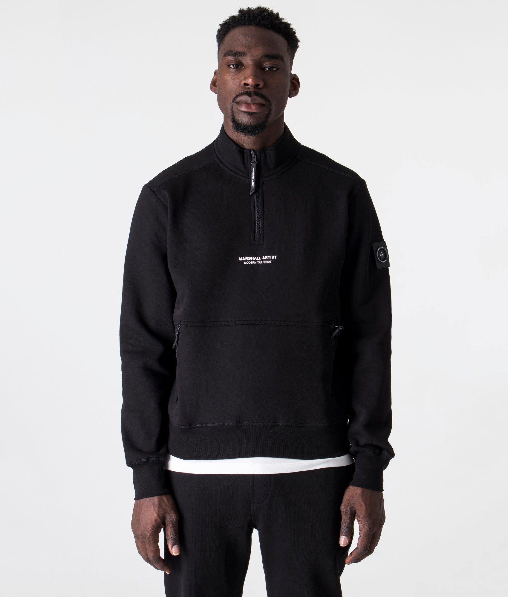 Marshall Artist Mens Siren Quarter Zip Sweatshirt - Colour: 001 Black - Size: Large