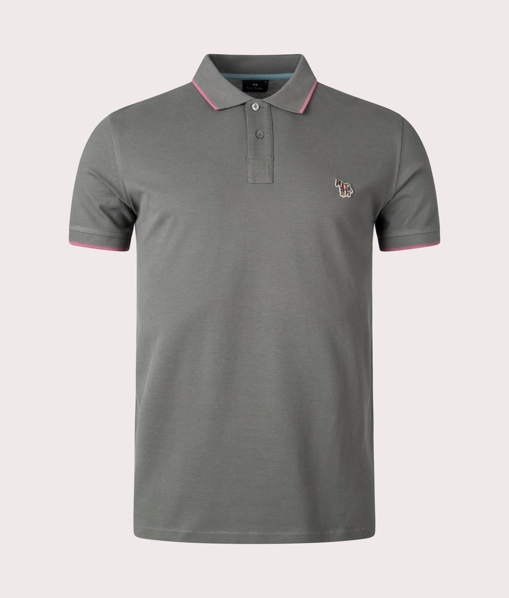 PS Paul Smith Mens Zebra Badge Polo Shirt - Colour: 76 Slate - Size: XL