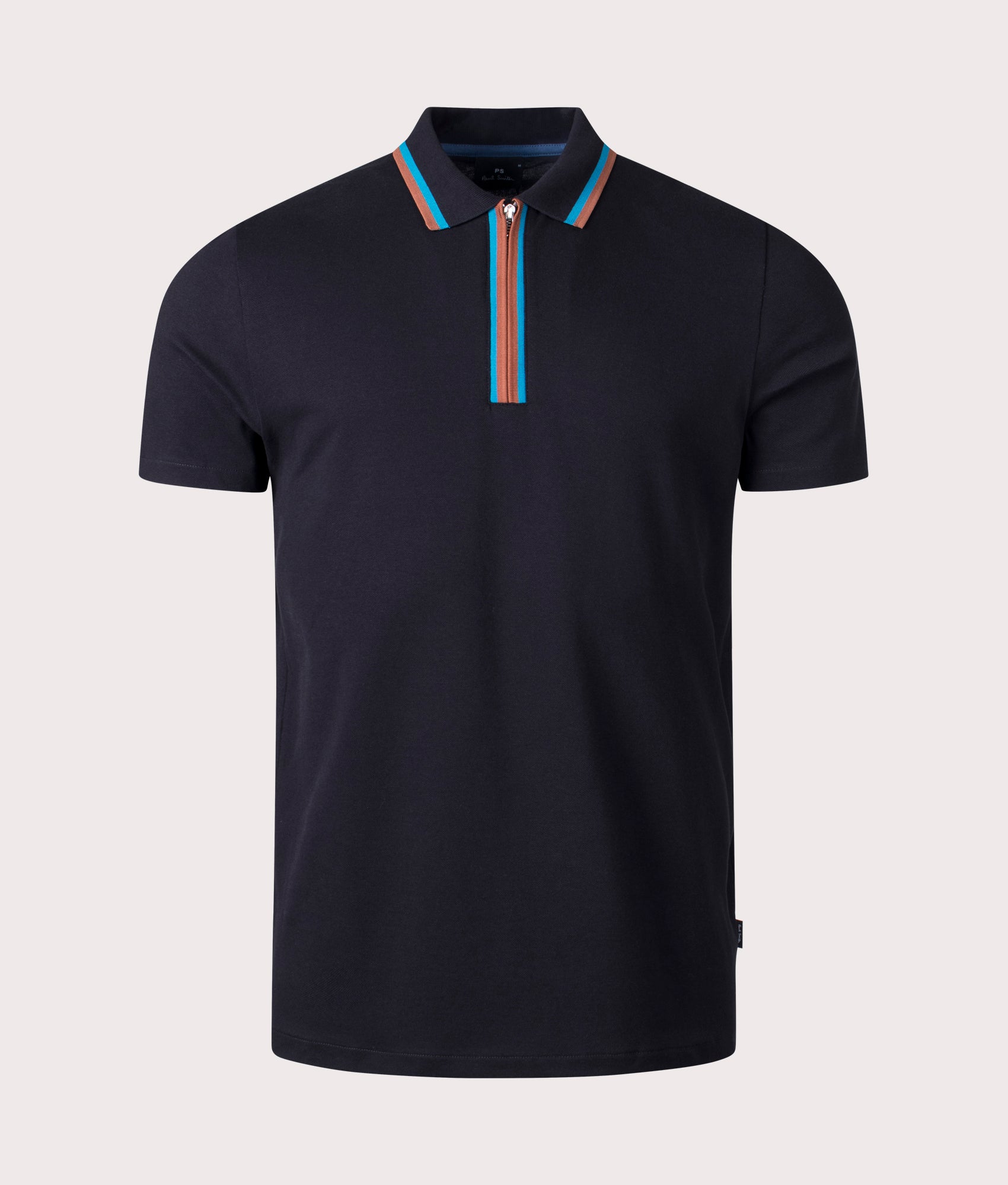 PS Paul Smith Mens Quarter Zip Polo Shirt - Colour: 79 Black - Size: Large