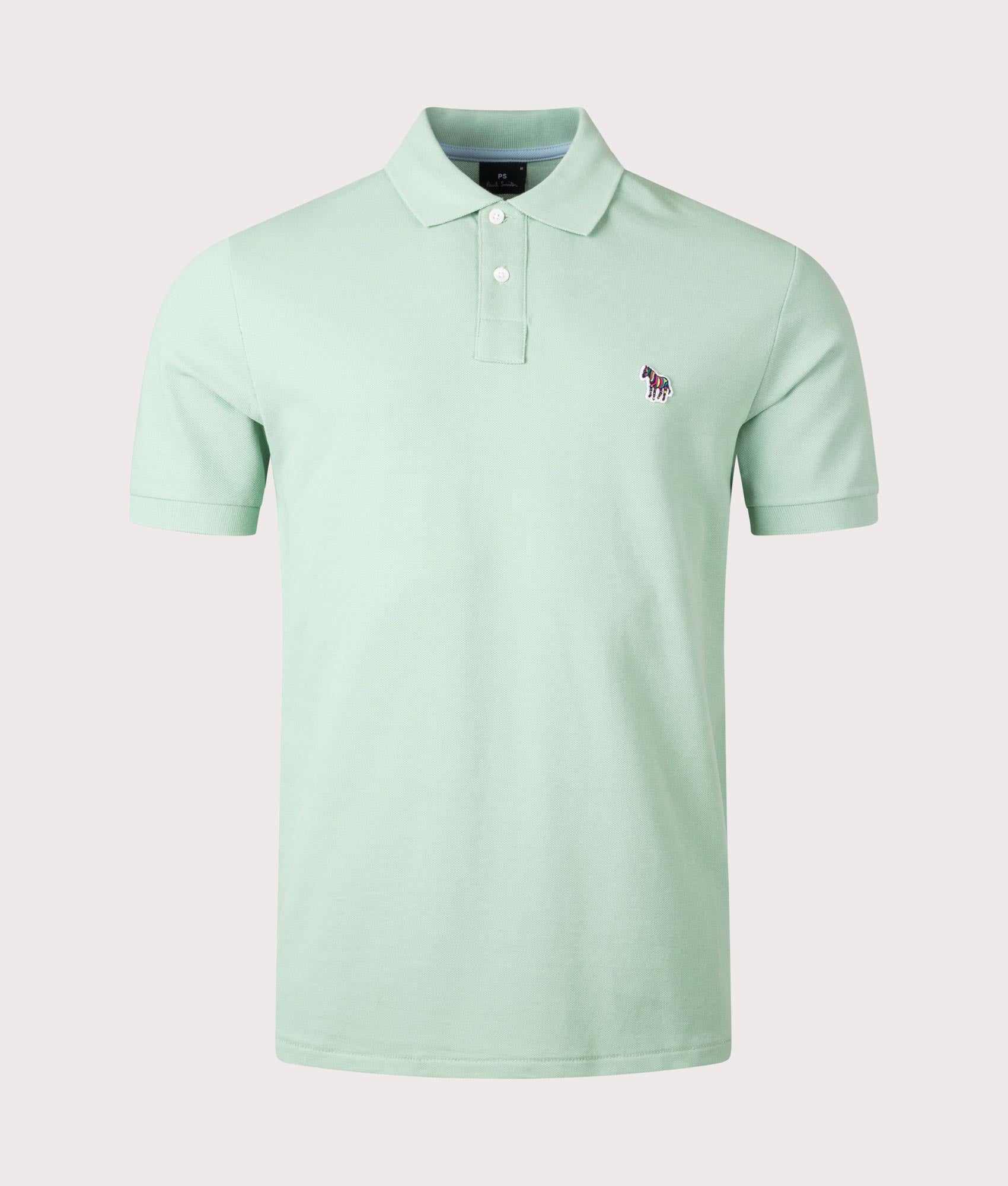 PS Paul Smith Mens Zebra Badge Polo Shirt - Colour: 30A Pastel Green - Size: XXL
