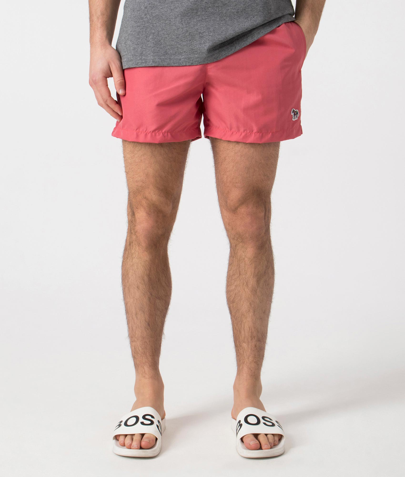 PS Paul Smith Mens PS Zebra Swim Shorts - Colour: 23 Bubblegum/Raspberry - Size: XL