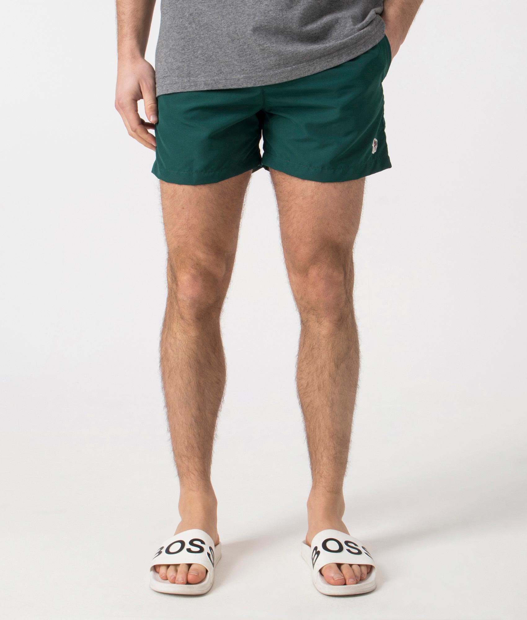 PS Paul Smith Mens PS Zebra Swim Shorts - Colour: 39 Very Dark Green - Size: XL