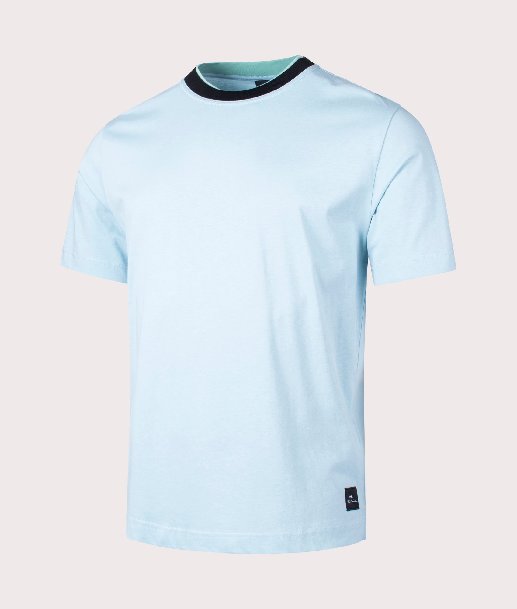 PS Paul Smith Mens Contrast Crew Neck T-Shirt - Colour: 41D Light Blue - Size: Large