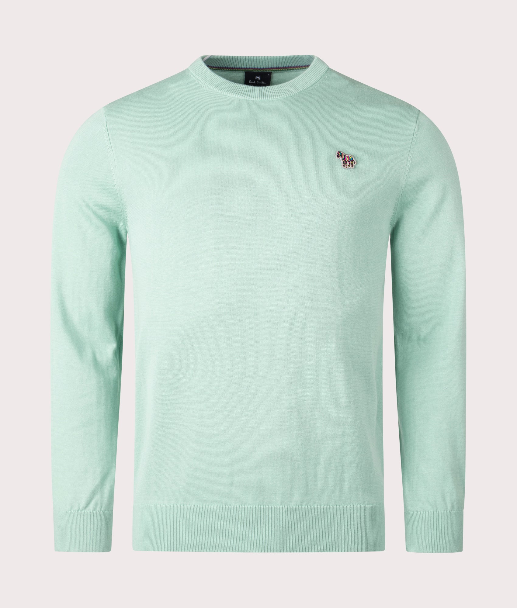 PS Paul Smith Mens Zebra Badge Knit Jumper - Colour: 30 Green - Size: Large