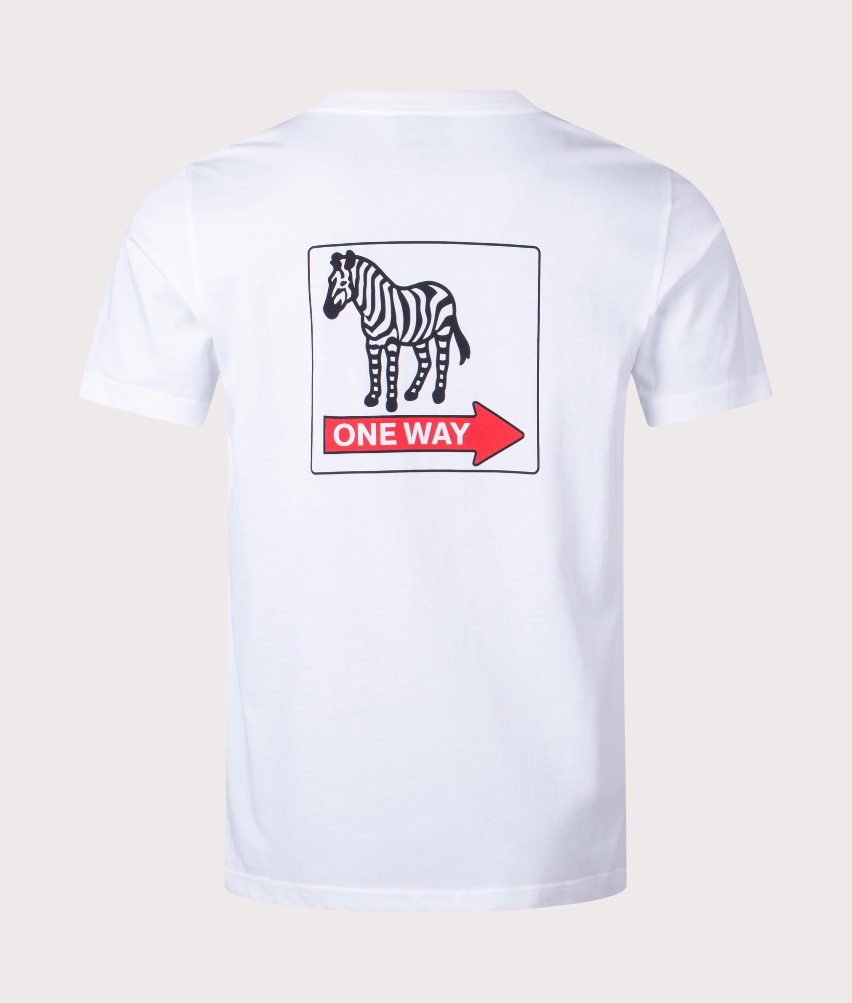 PS Paul Smith Mens One Way Zebra T-Shirt - Colour: 01 White - Size: XXL