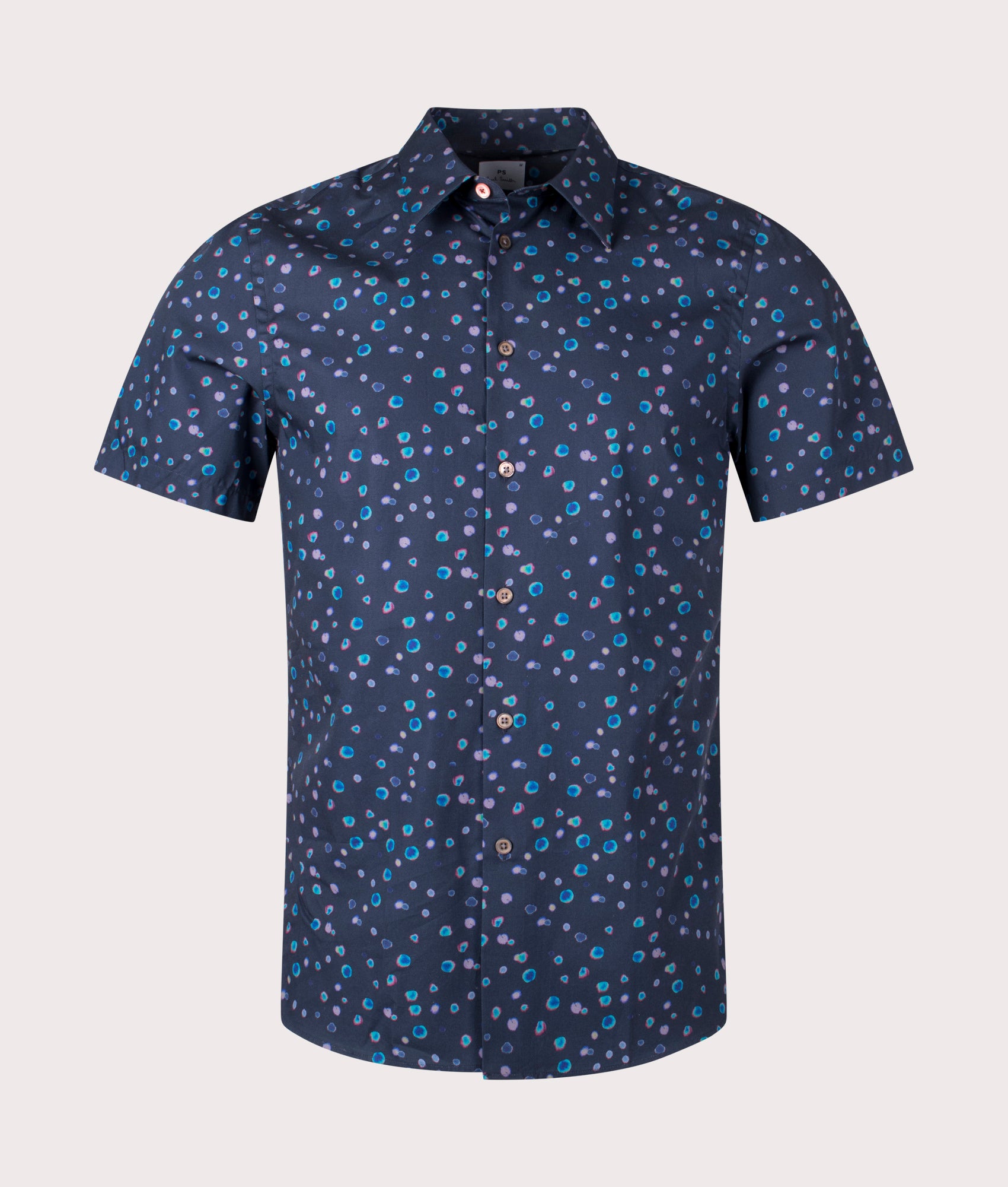 PS Paul Smith Mens Slim Fit Short Sleeve Shirt - Colour: 49 Very Dark Navy - Size: Medium