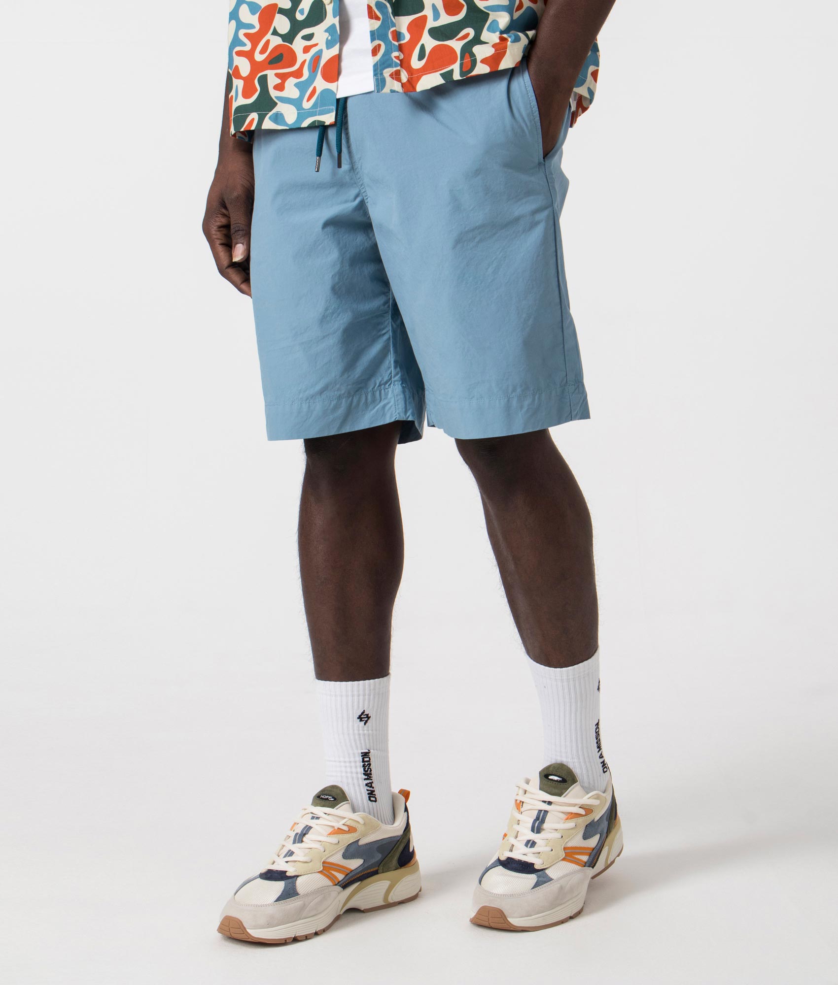 PS Paul Smith Mens Drawstring Shorts - Colour: 43 Greyish Blue - Size: Large