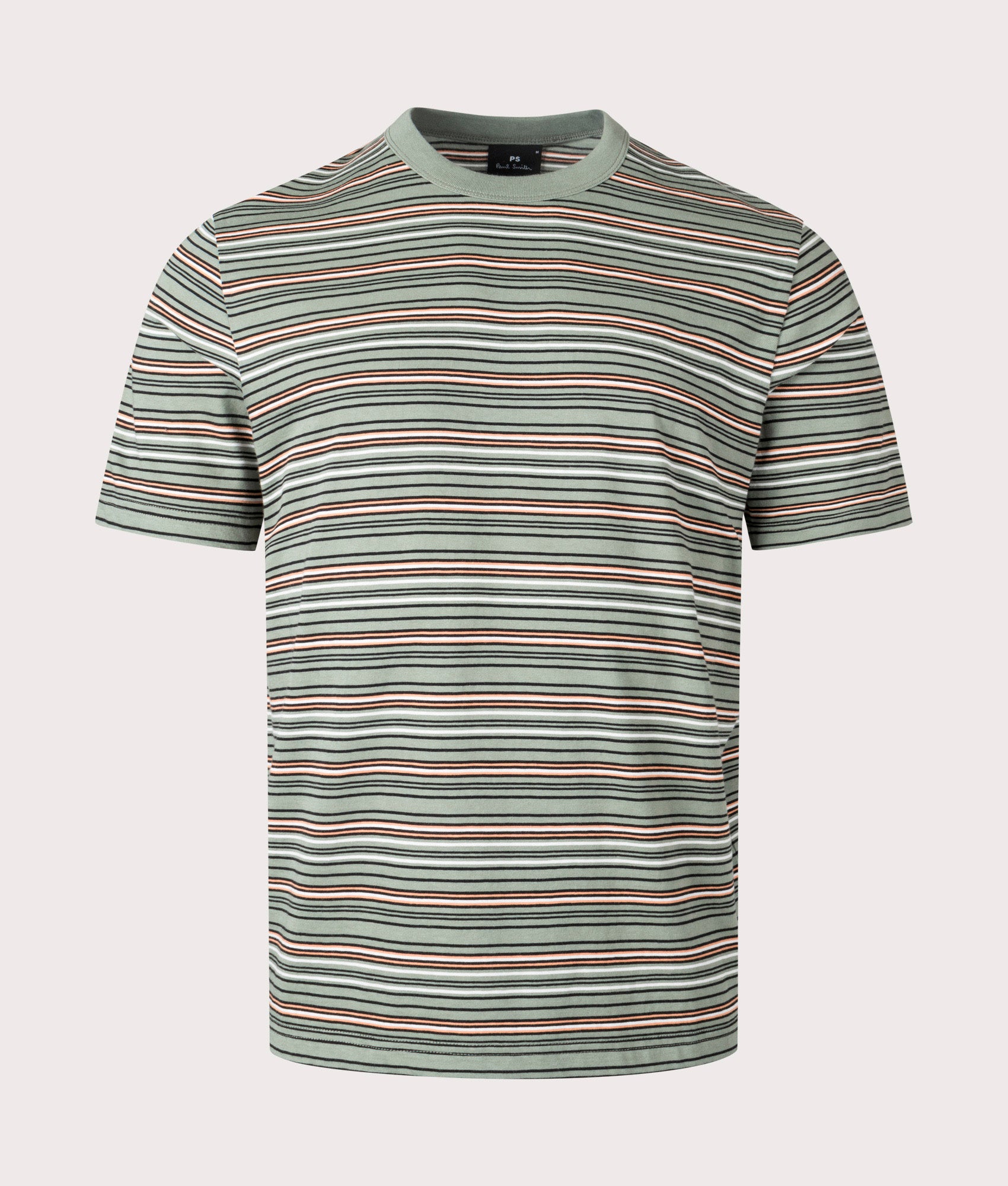 PS Paul Smith Mens Stripe T-Shirt - Colour: 34 Light Greyish Green - Size: XL