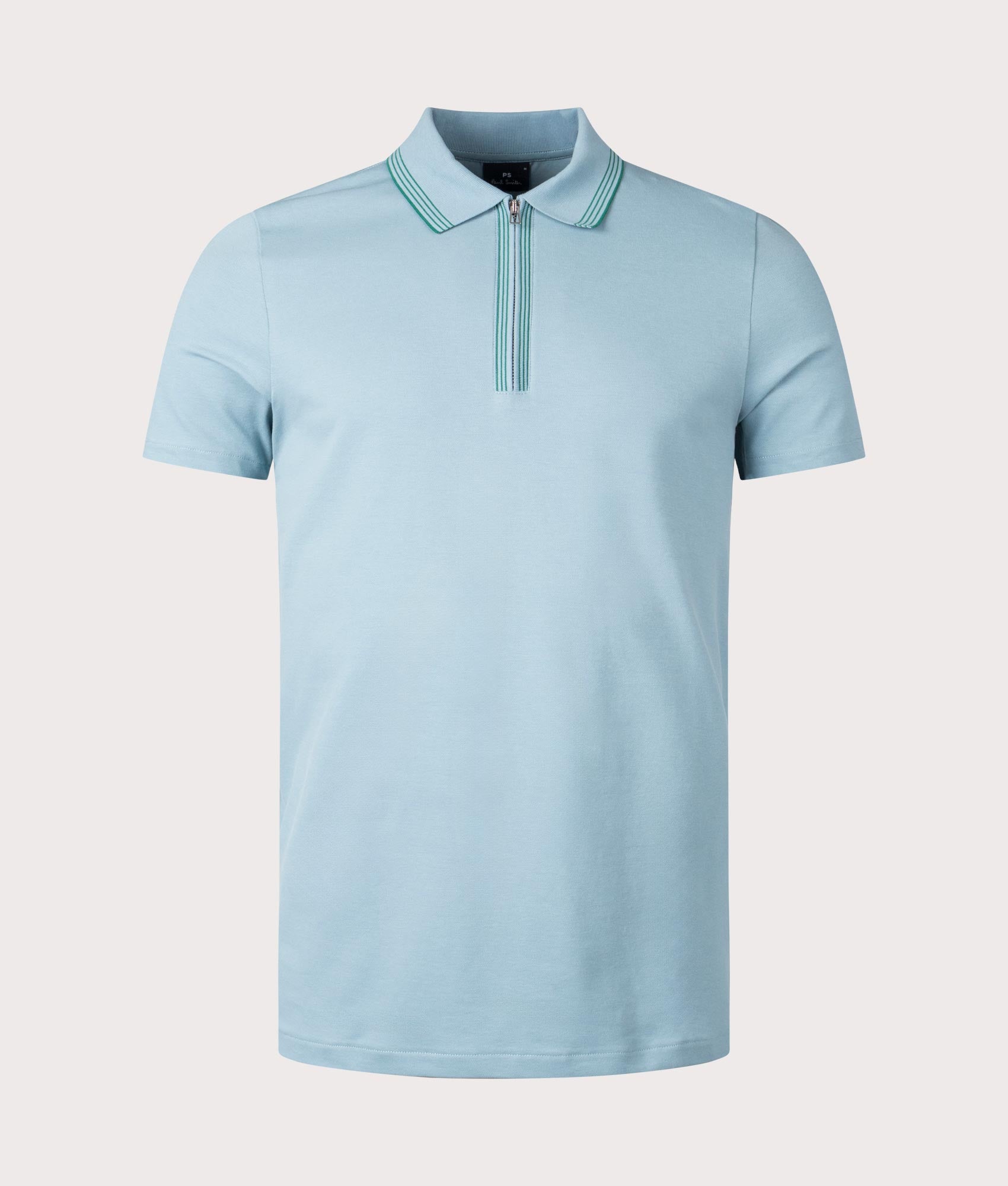 PS Paul Smith Mens Zip Neck Polo Shirt - Colour: 41A Cobalt Blue - Size: Medium