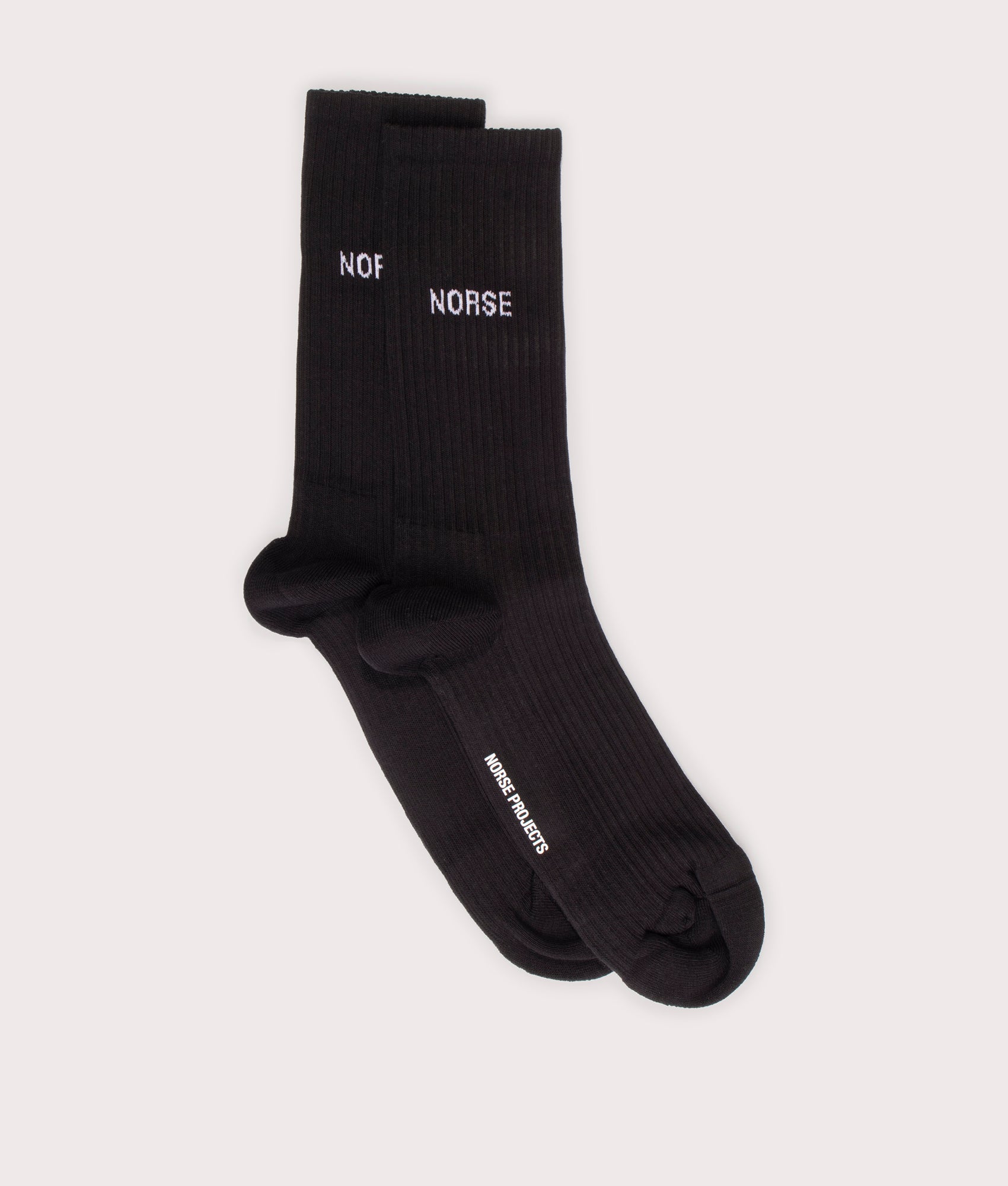 Norse Projects Mens Bjarki Logo Socks - Colour: 9999 Black - Size: OS