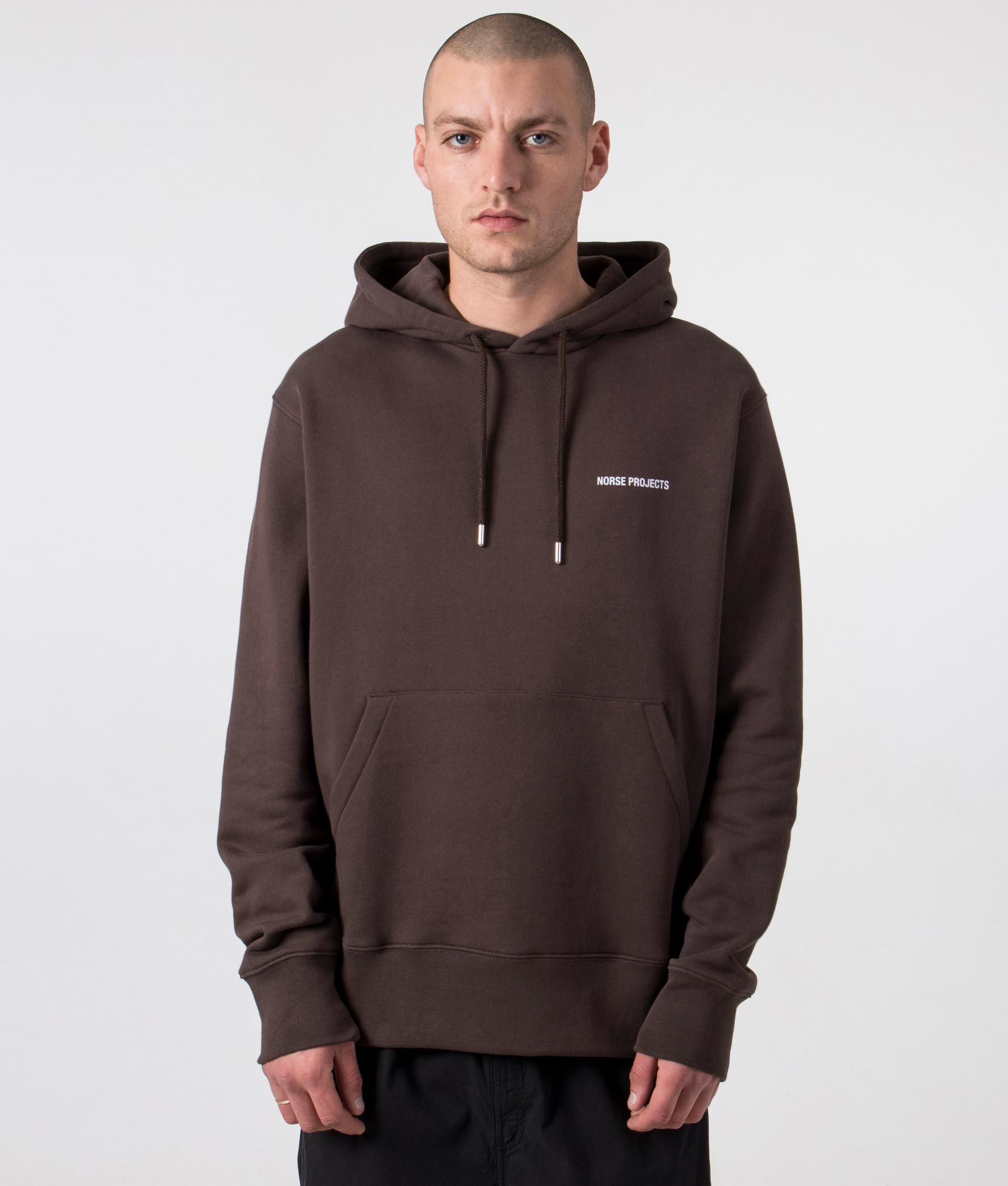 Norse Projects Mens Relaxed Fit Arne Organic Logo Hoodie - Colour: 2040 Heathland Brown - Size: XL