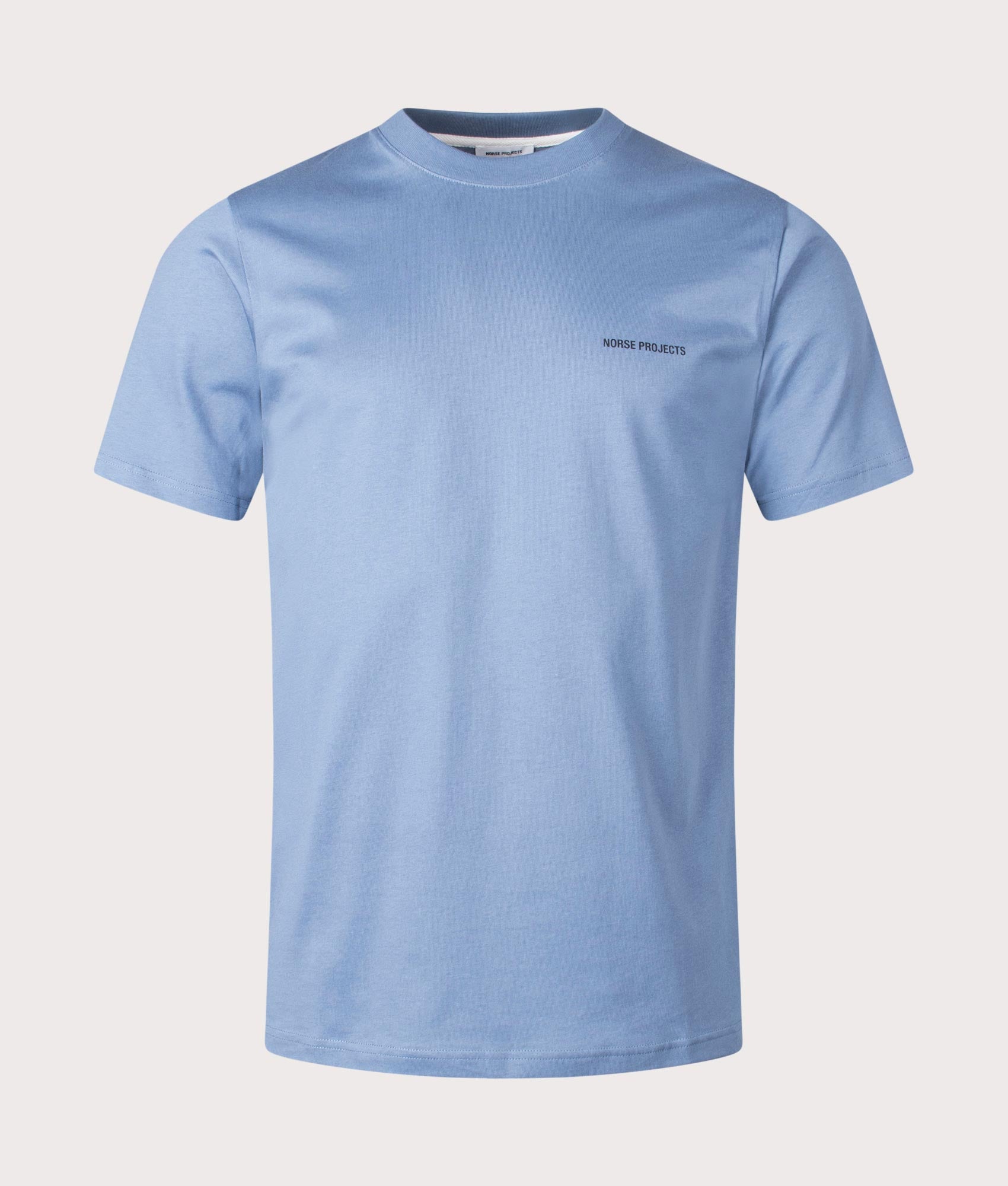 Norse Projects Mens Relaxed Fit Johannes Organic Logo T-Shirt - Colour: 7121 Fog Blue - Size: Medium